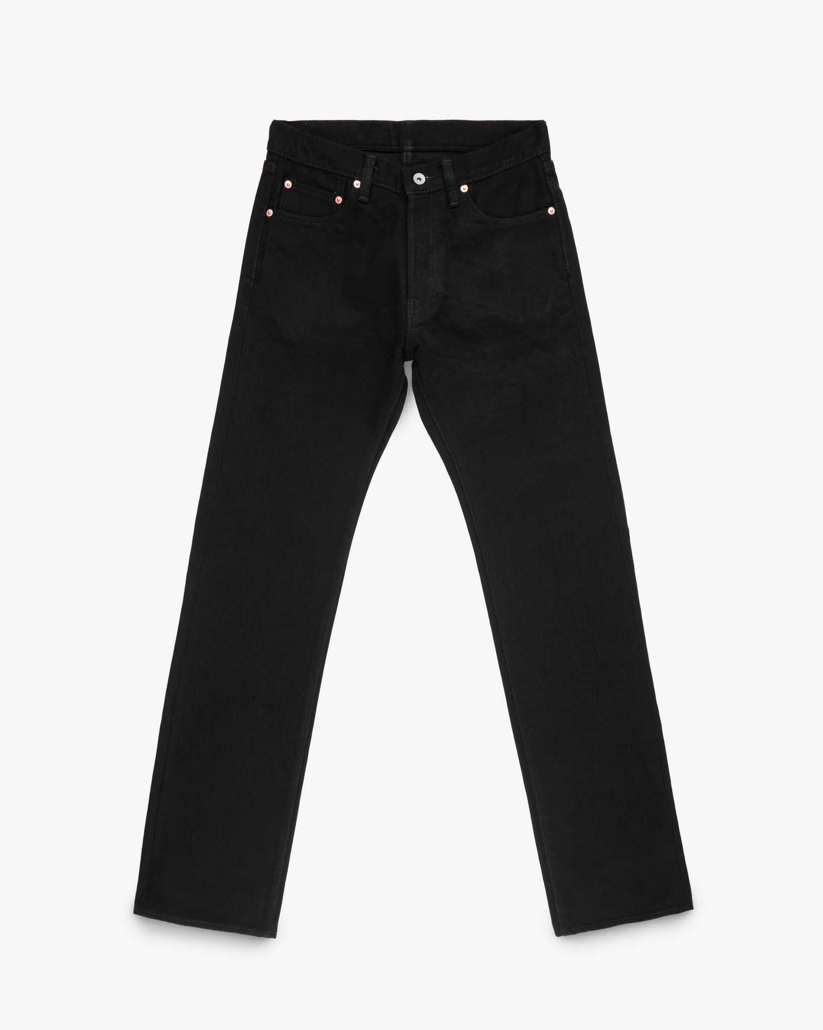 21oz Selvedge Denim Straight Cut Jeans -  Superblack (Fades To Grey)