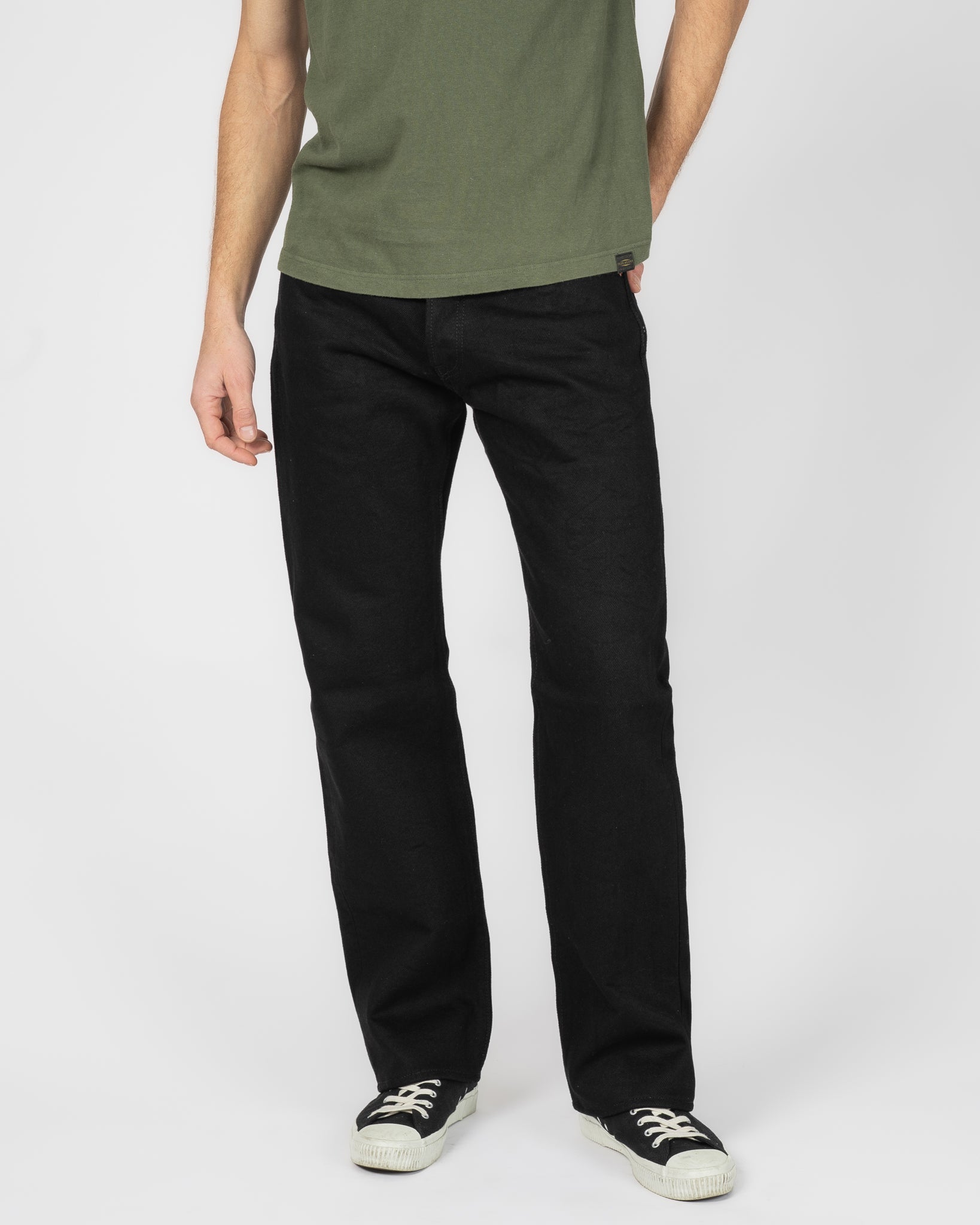 21oz Selvedge Denim Straight Cut Jeans - Superblack (Fades to Grey