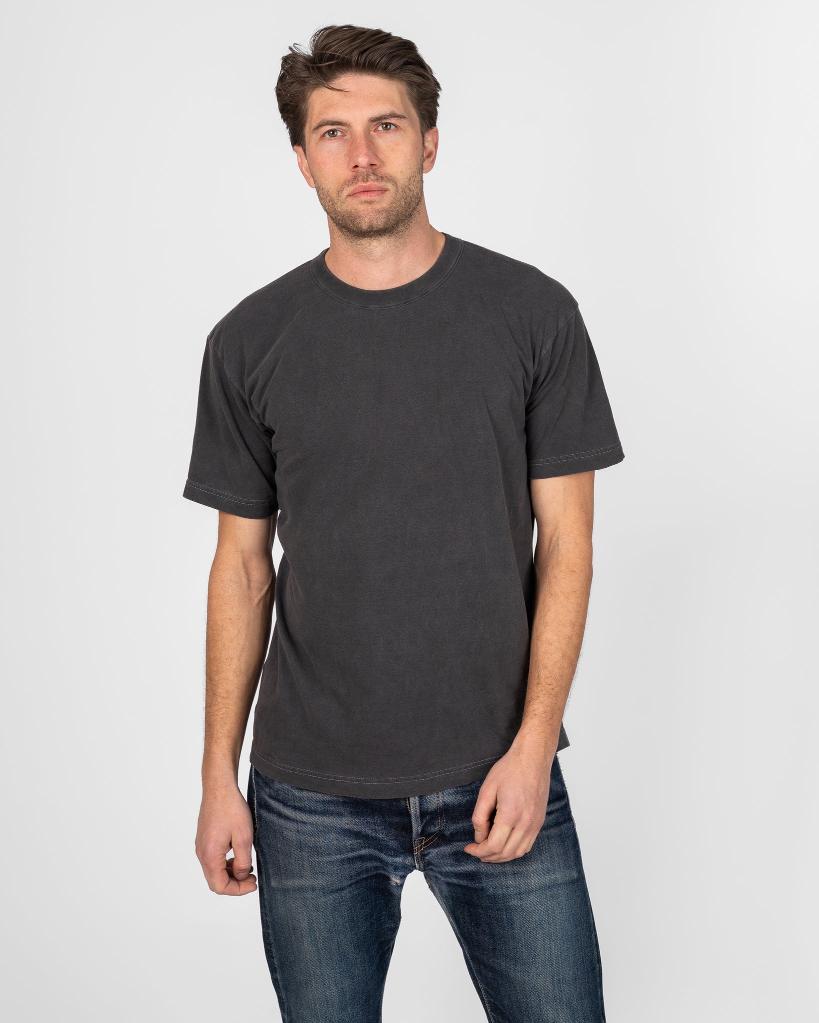 UTILITEES - 5.5oz Loopwheel Crew Neck T-Shirt - Charcoal