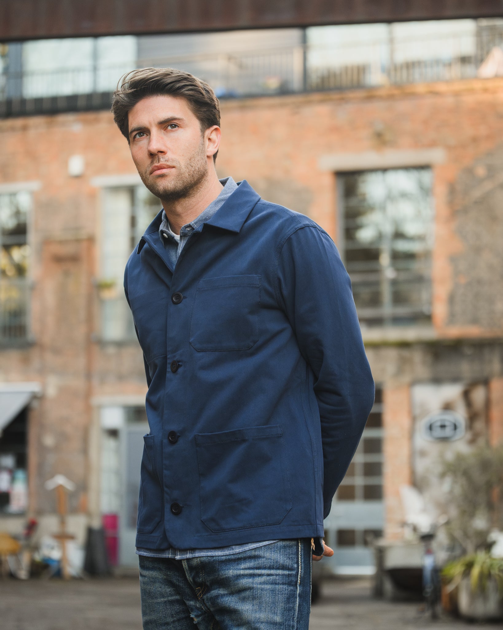 STF 8oz Brushed Twill Chore Jacket - Navy – Iron Heart