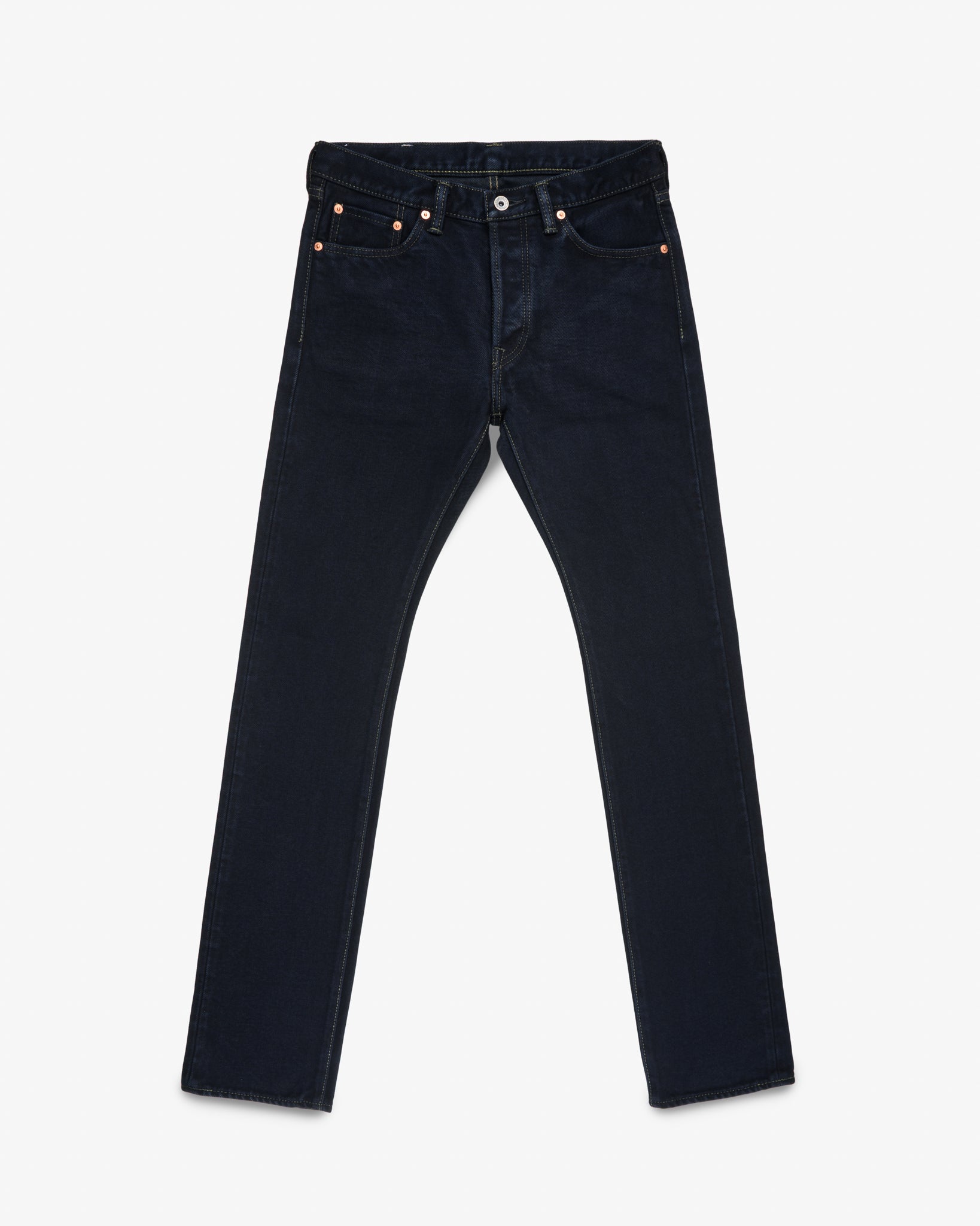 21oz Selvedge Denim Slim Cut Jeans - Indigo Overdyed Black