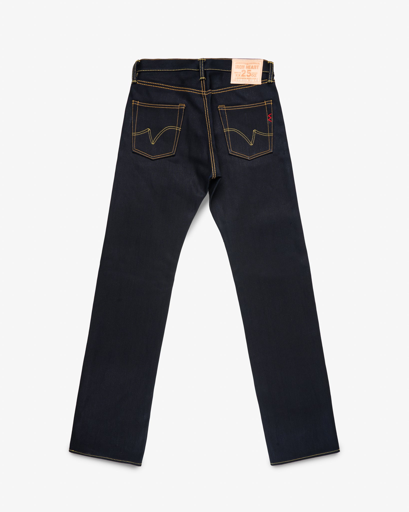 25oz Selvedge Denim Straight Cut Jeans - Indigo/Black (IH-634-XHSib) Tag 35, Hemmed to 30.5"
