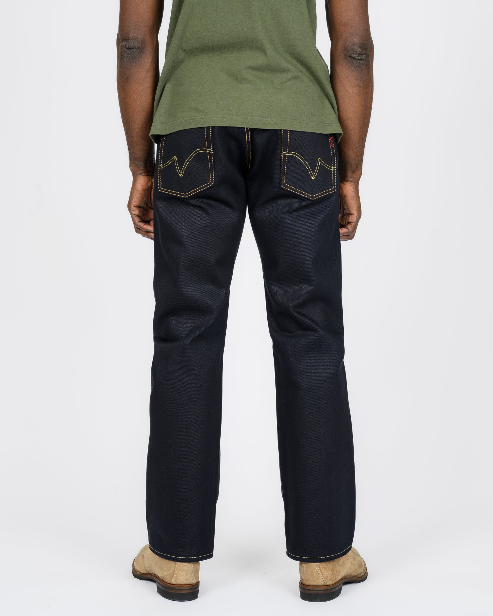 Iron Heart 25oz Selvedge Denim Straight Cut Jeans - Indigo/Black