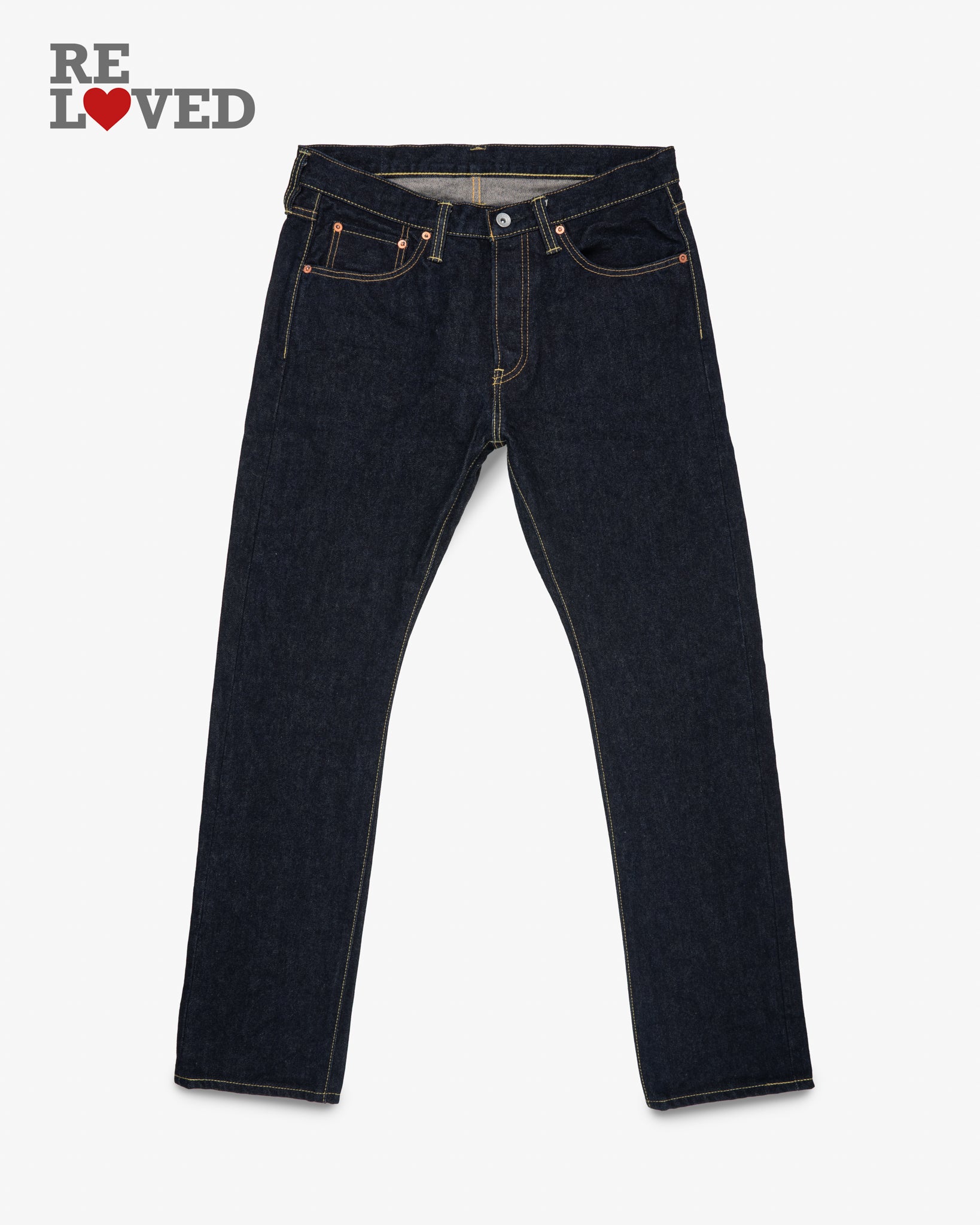 14oz Selvedge Denim Super Slim Cut Jeans - Indigo (IH-555S-142) Tag 34, Hemmed to 31.0''