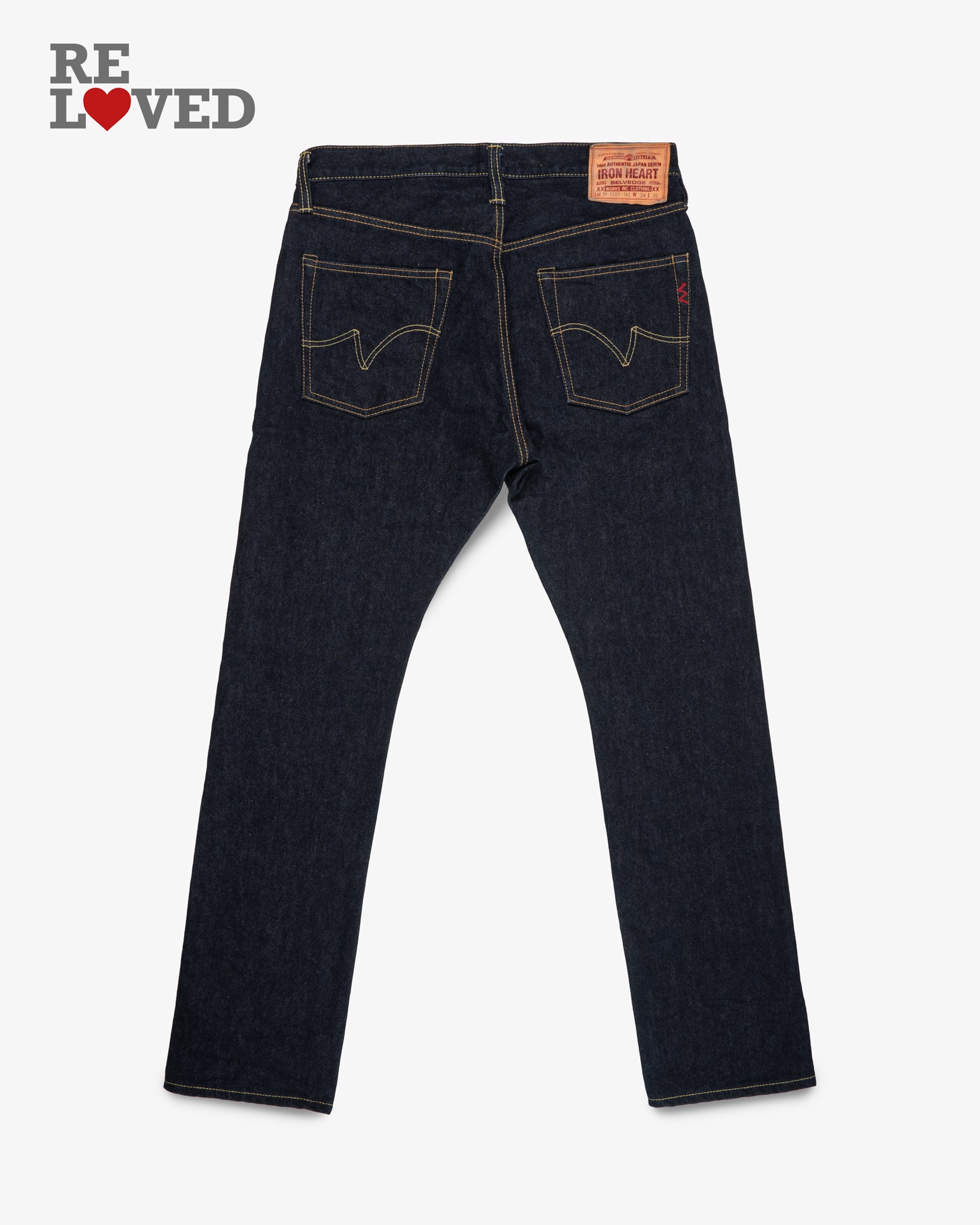 14oz Selvedge Denim Super Slim Cut Jeans - Indigo (IH-555S-142) Tag 34, Hemmed to 31.0''