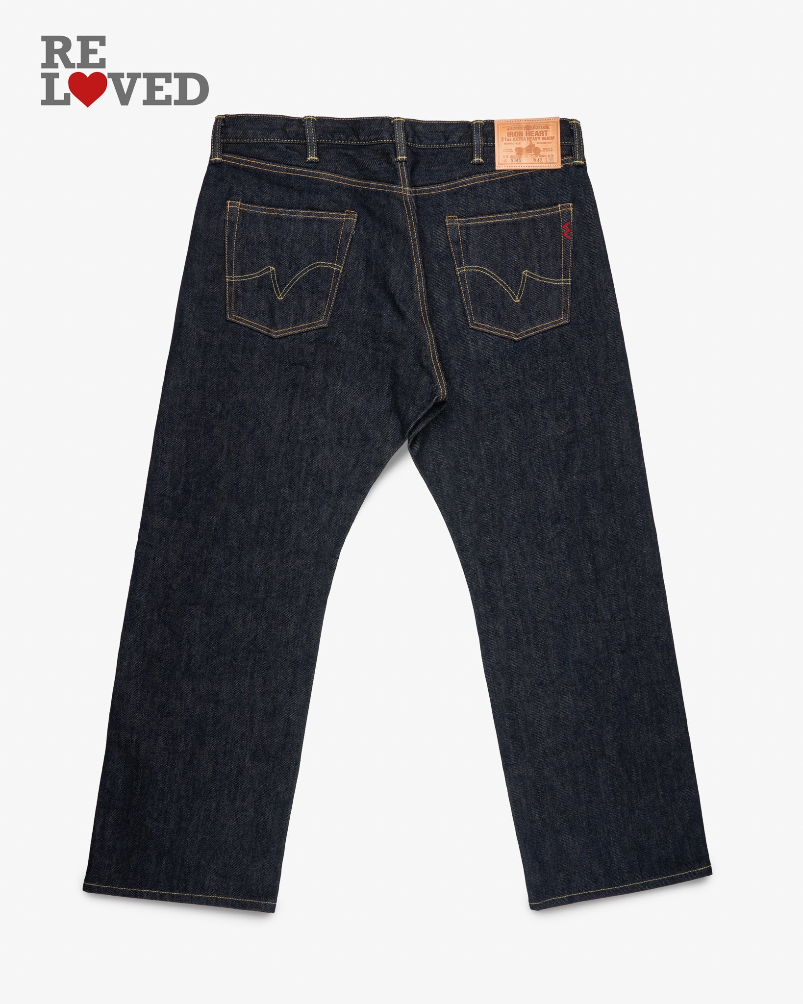 21oz Selvedge Denim Straight Cut Jeans - Indigo (IH-634S) Tag 42, Hemmed to 31.5"