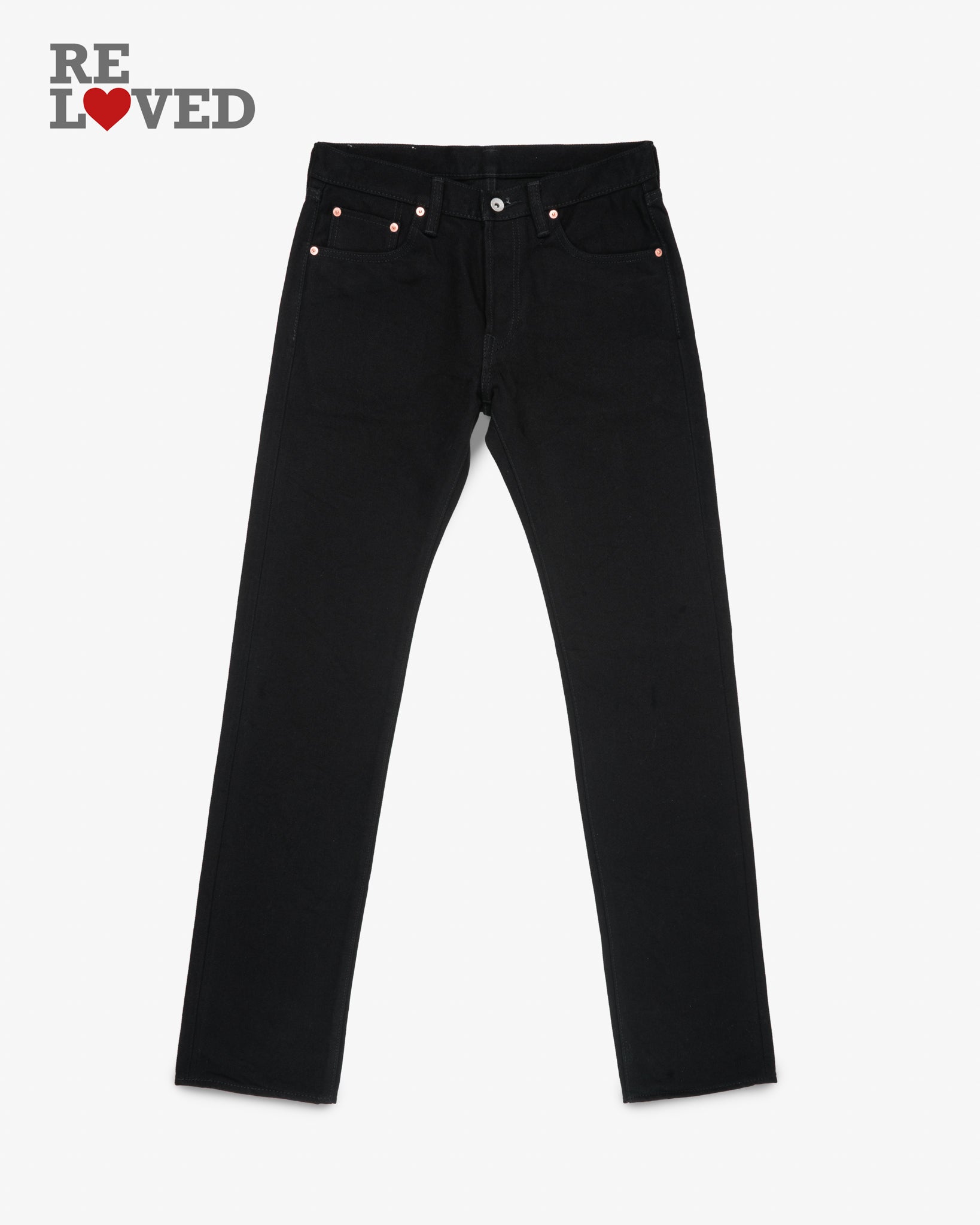 21oz Selvedge Denim Slim Tapered Jeans - Superblack (Fades To Grey) (BS69xSOP420) Tag 34, Hemmed to 35.7''