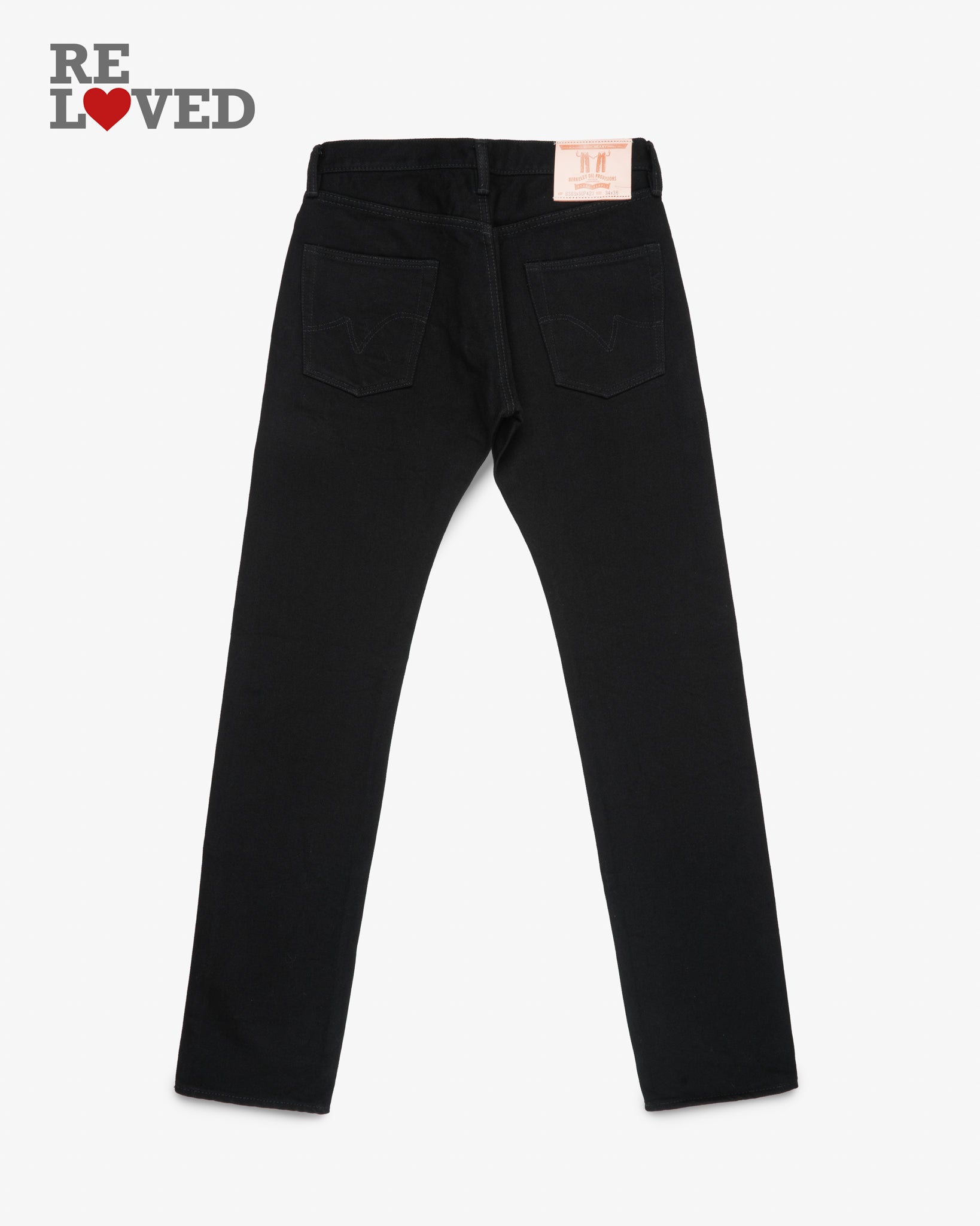 21oz Selvedge Denim Slim Tapered Jeans - Superblack (Fades To Grey) (BS69xSOP420) Tag 34, Hemmed to 35.7''