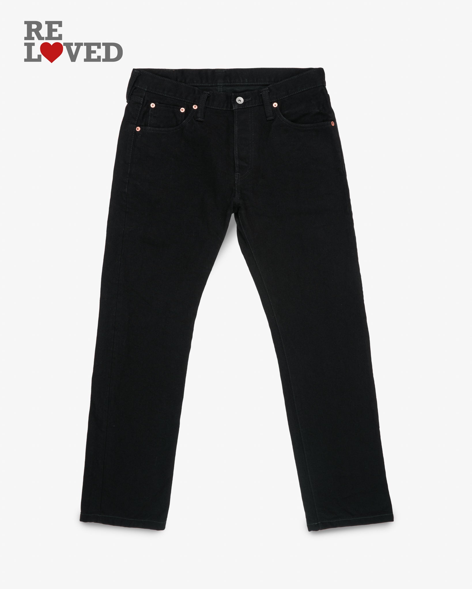 14oz Selvedge Denim Slim Tapered Cut Jeans - Black/Black (IH-777S-142bb) Tag 34, Hemmed to 30.0"
