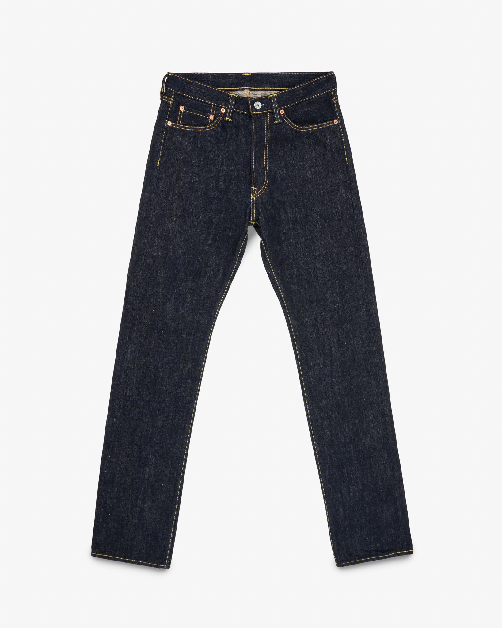 17oz Selvedge Denim Relaxed Tapered Cut Jeans - Natural Indigo