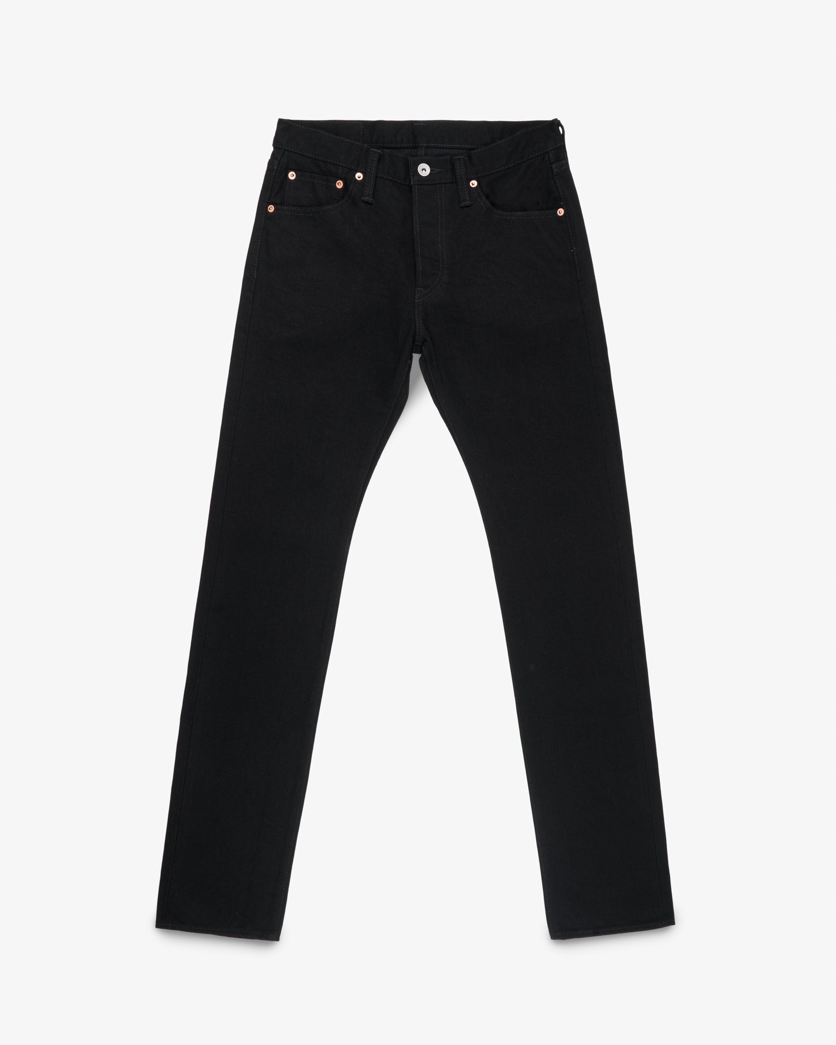 14oz Selvedge Denim Slim Tapered Cut Jeans - Black/Black