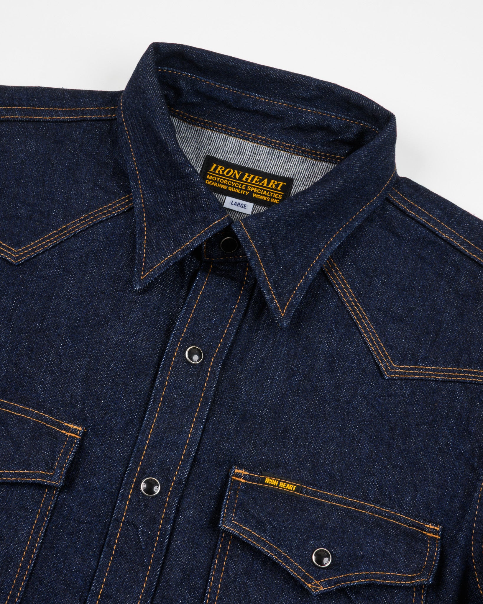 Iron Heart 12oz Selvedge Denim Western Shirt - Indigo