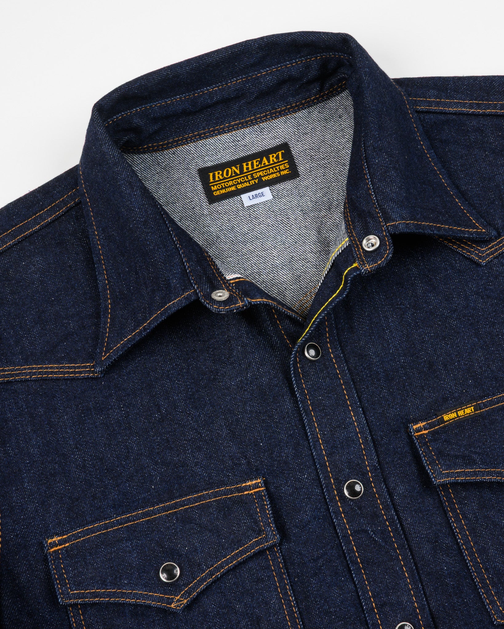 Iron Heart 12oz Selvedge Denim Western Shirt - Indigo