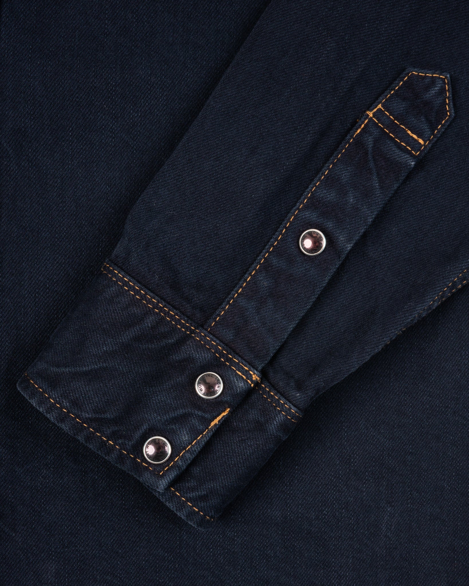 12oz Selvedge Denim Western Shirt - Indigo Overdyed Black – Iron Heart
