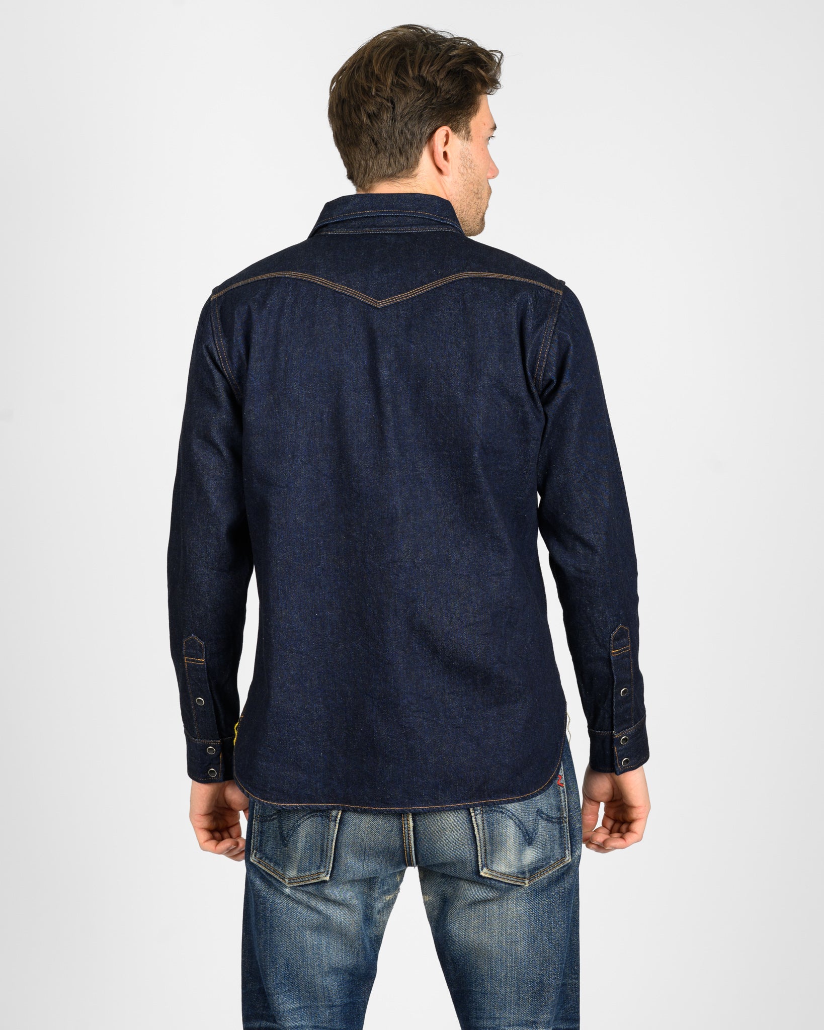 Iron Heart 12oz Selvedge Denim Western Shirt - Indigo