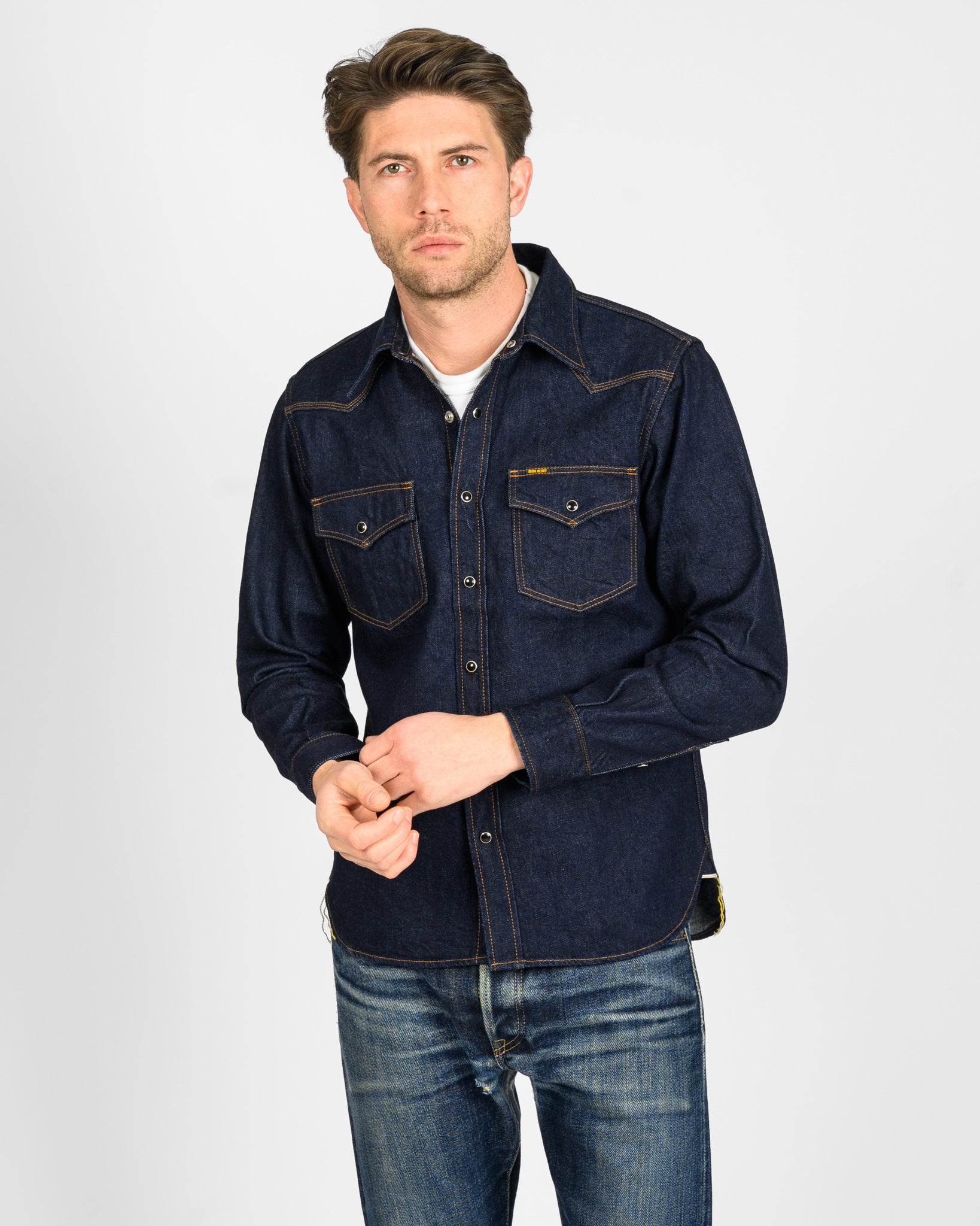 Iron Heart 12oz Selvedge Denim Western Shirt - Indigo