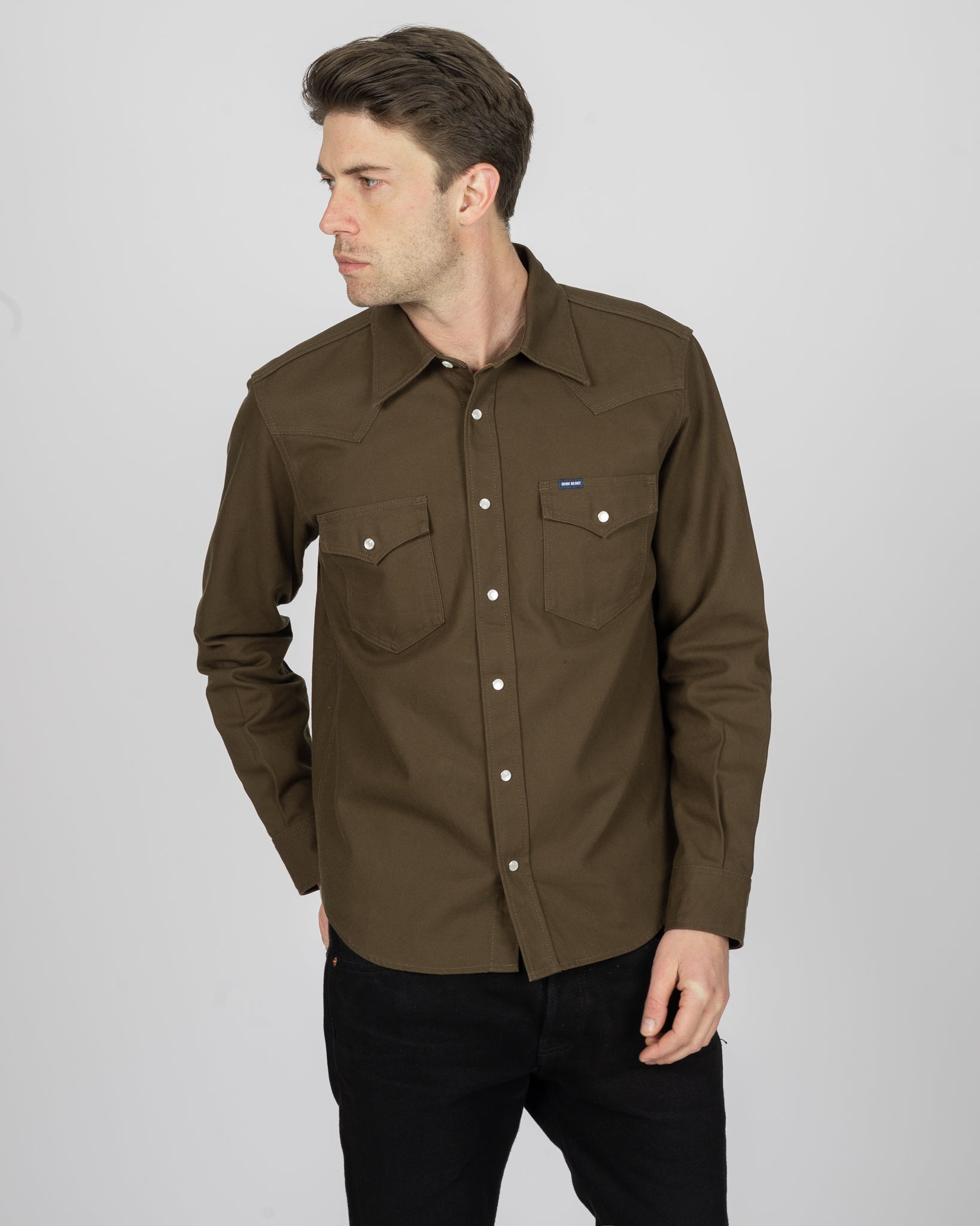11oz Military Serge Western Shirt  - Brown
