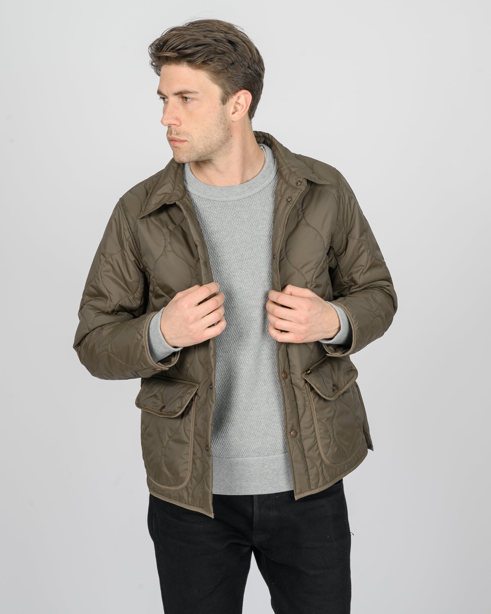 Quilted Field Jacket - Olive