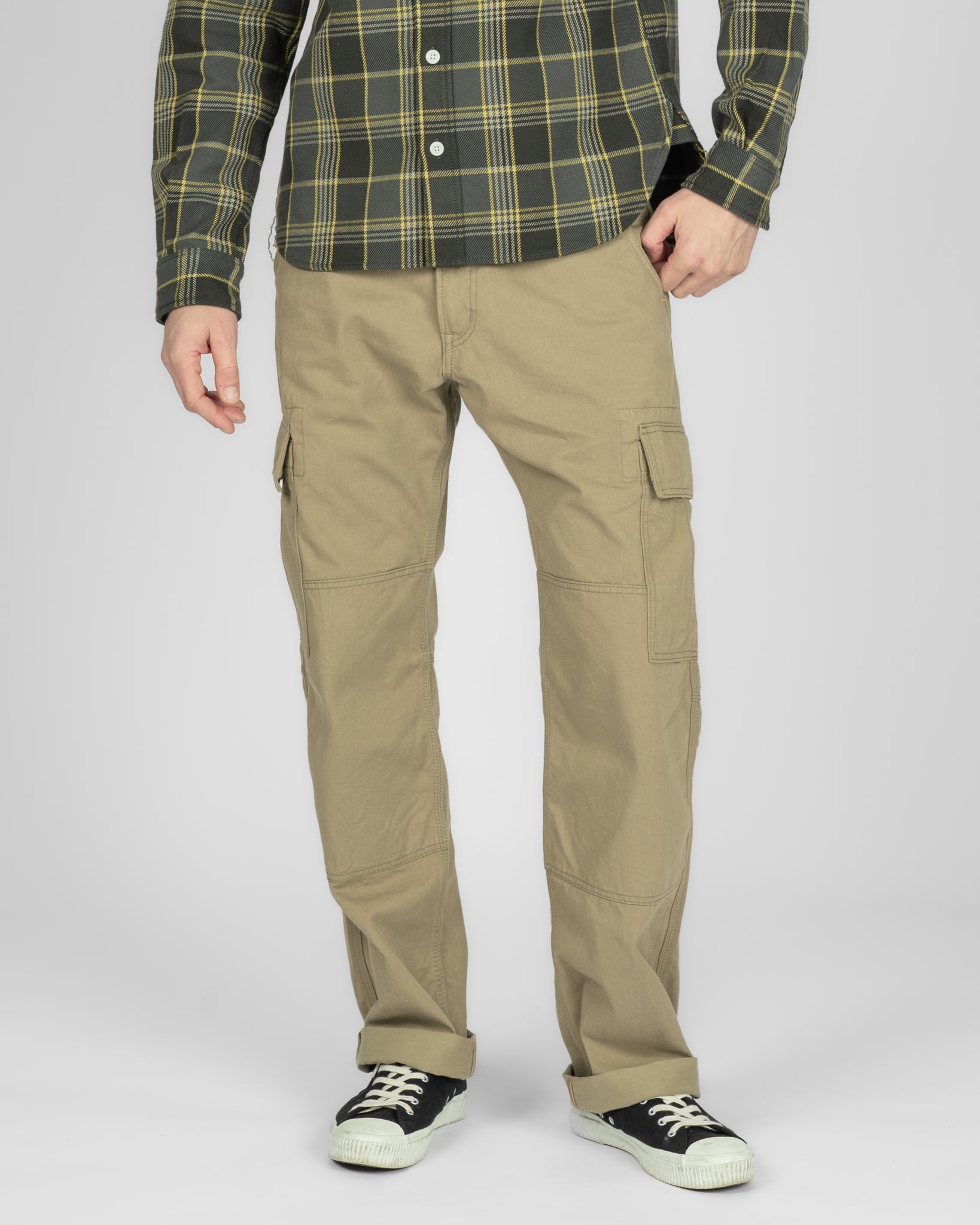 9.5oz Selvedge Chino Cargo Pants - Sand