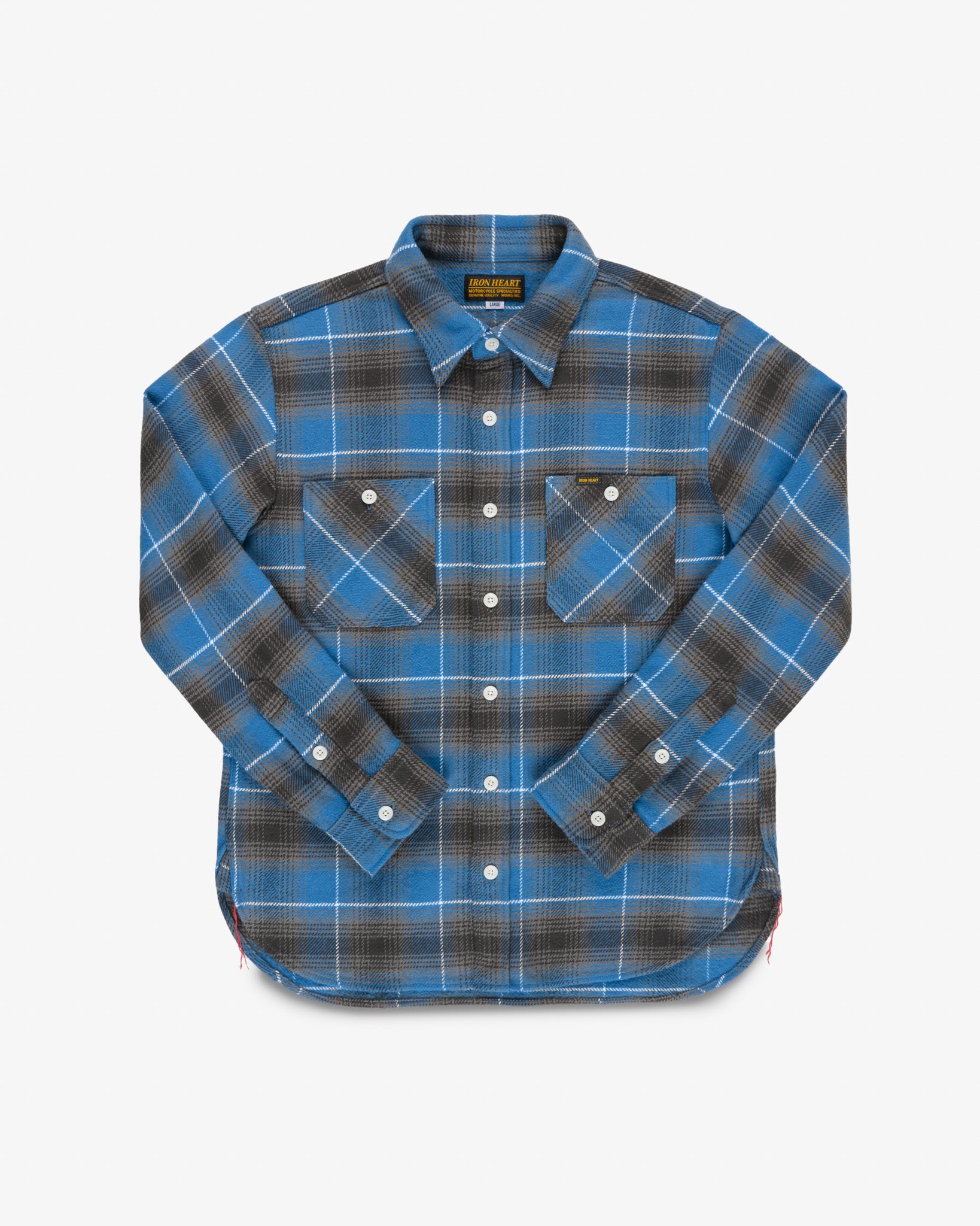 Heavy Flannel Check Work Shirt - Blue