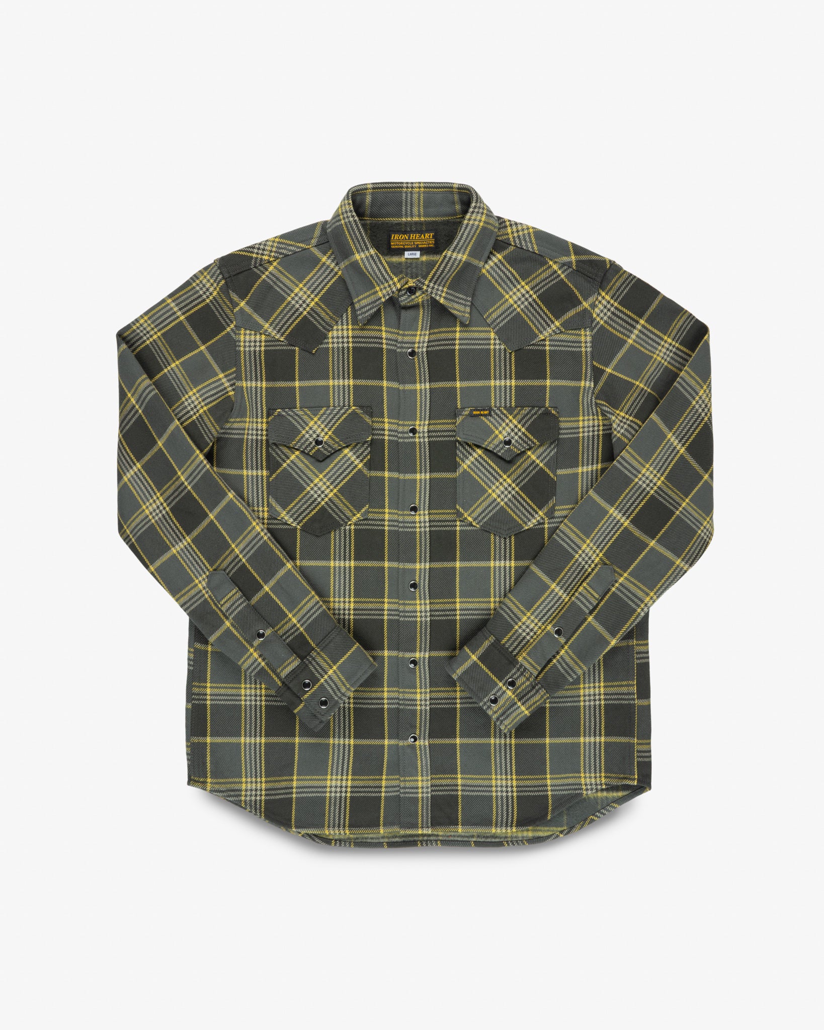 Ultra Heavy Flannel Check Western Shirt - Grey