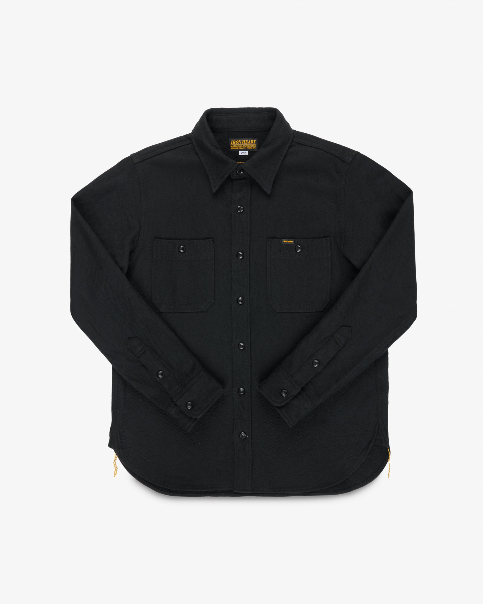Ultra Heavy Flannel Herringbone Work Shirt - Black