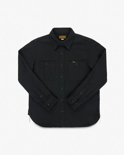 Ultra Heavy Flannel Herringbone Work Shirt - Black