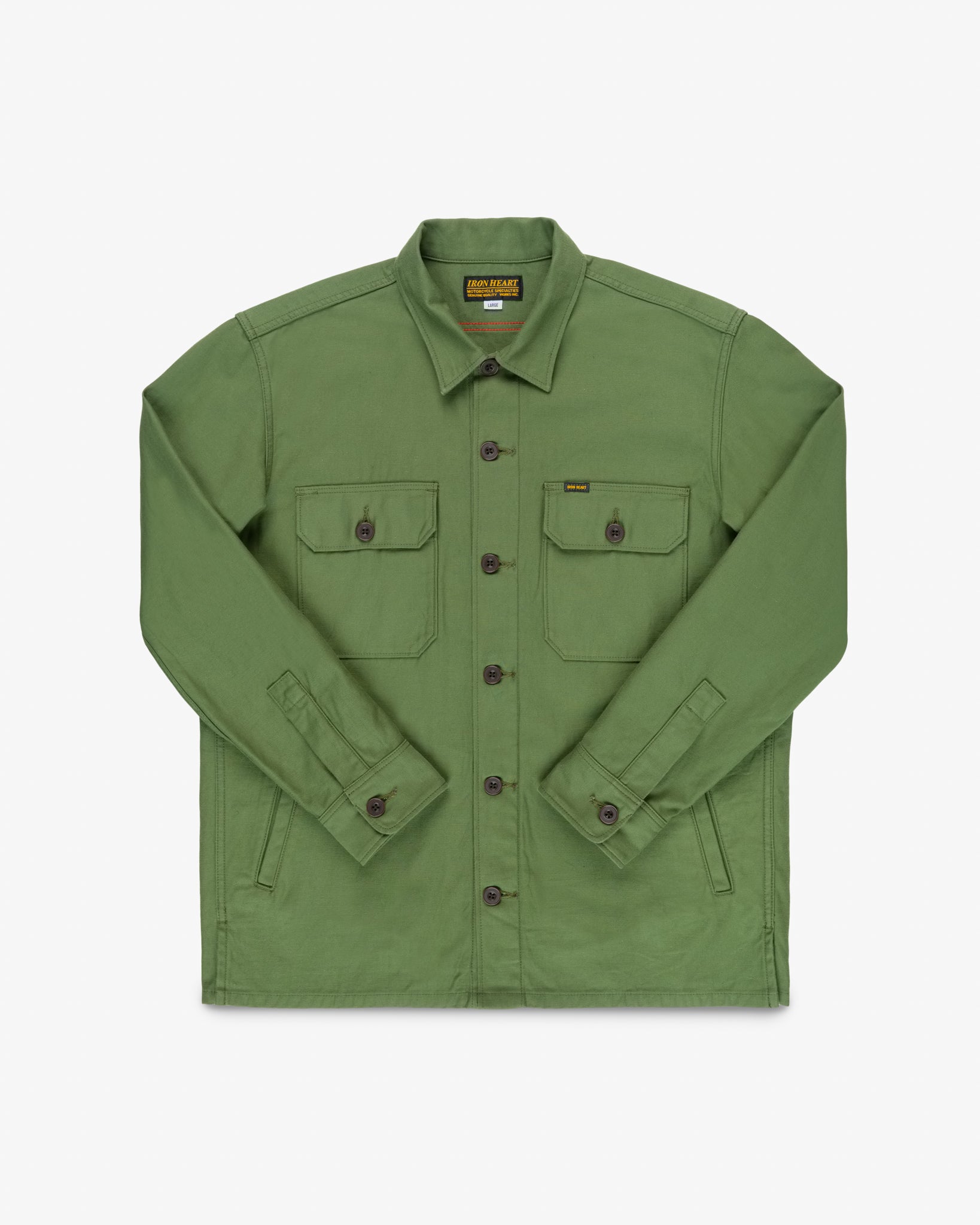 9oz Cotton Sateen Military CPO Shirt - Olive Drab Green