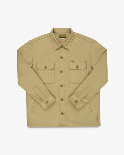 9oz Cotton Sateen Military CPO Shirt - Khaki