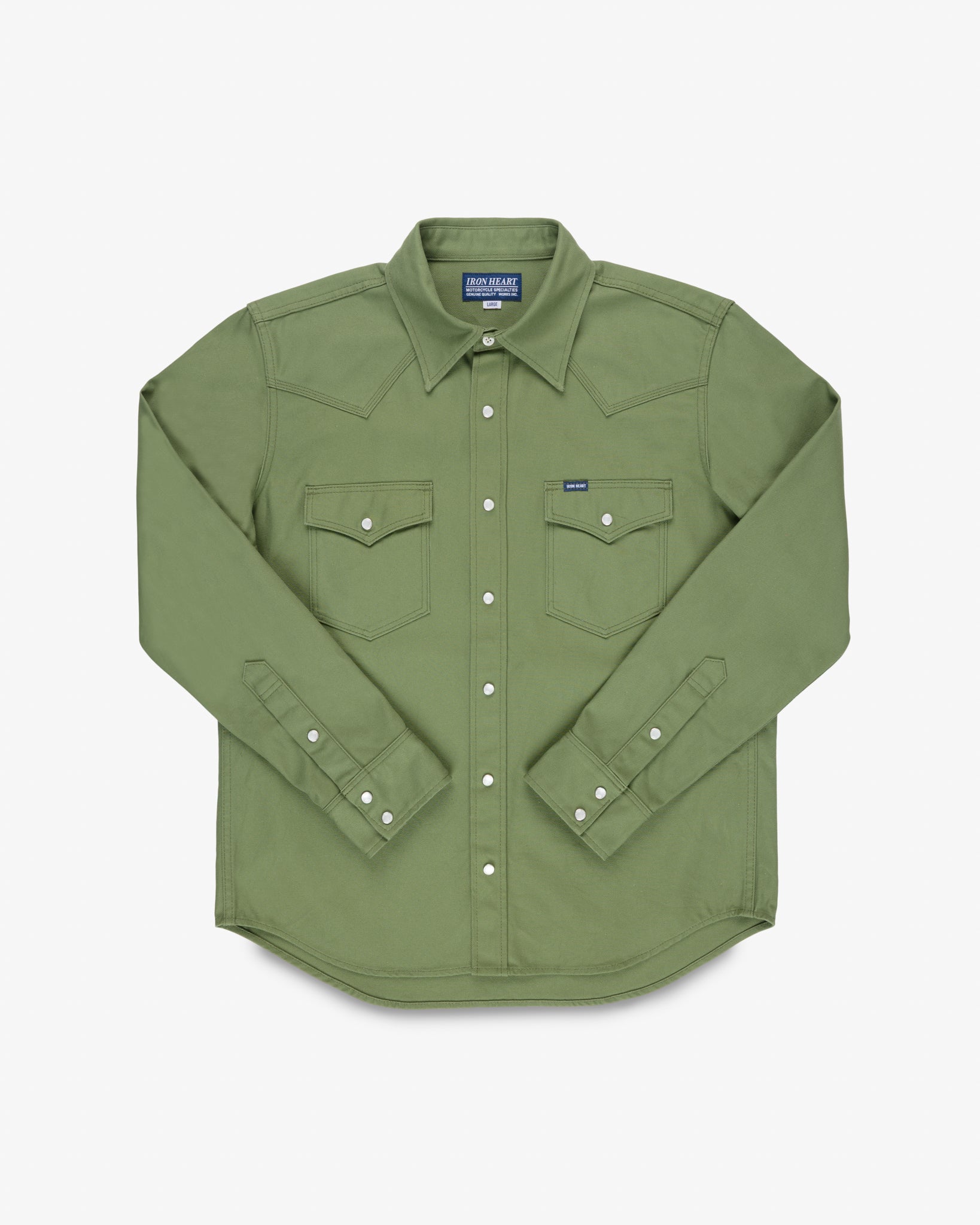 11oz Military Serge Western Shirt  - Olive Drab Green