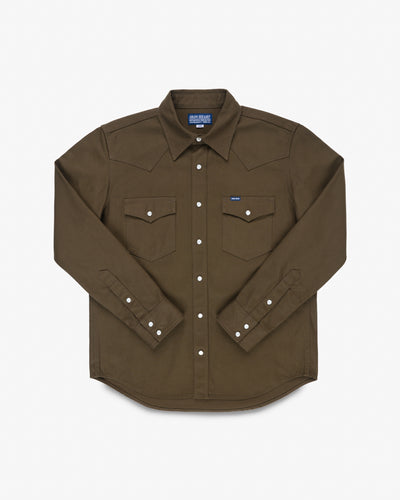 11oz Military Serge Western Shirt  - Brown