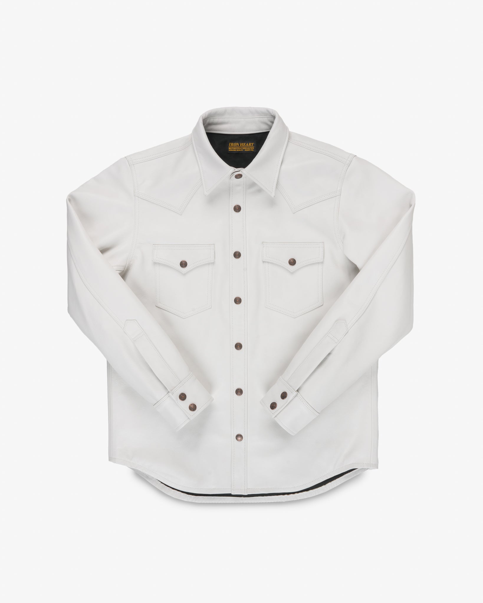 Leather Western Shirt - White