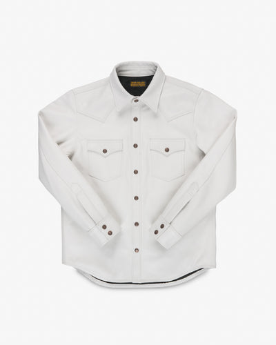 Leather Western Shirt - White