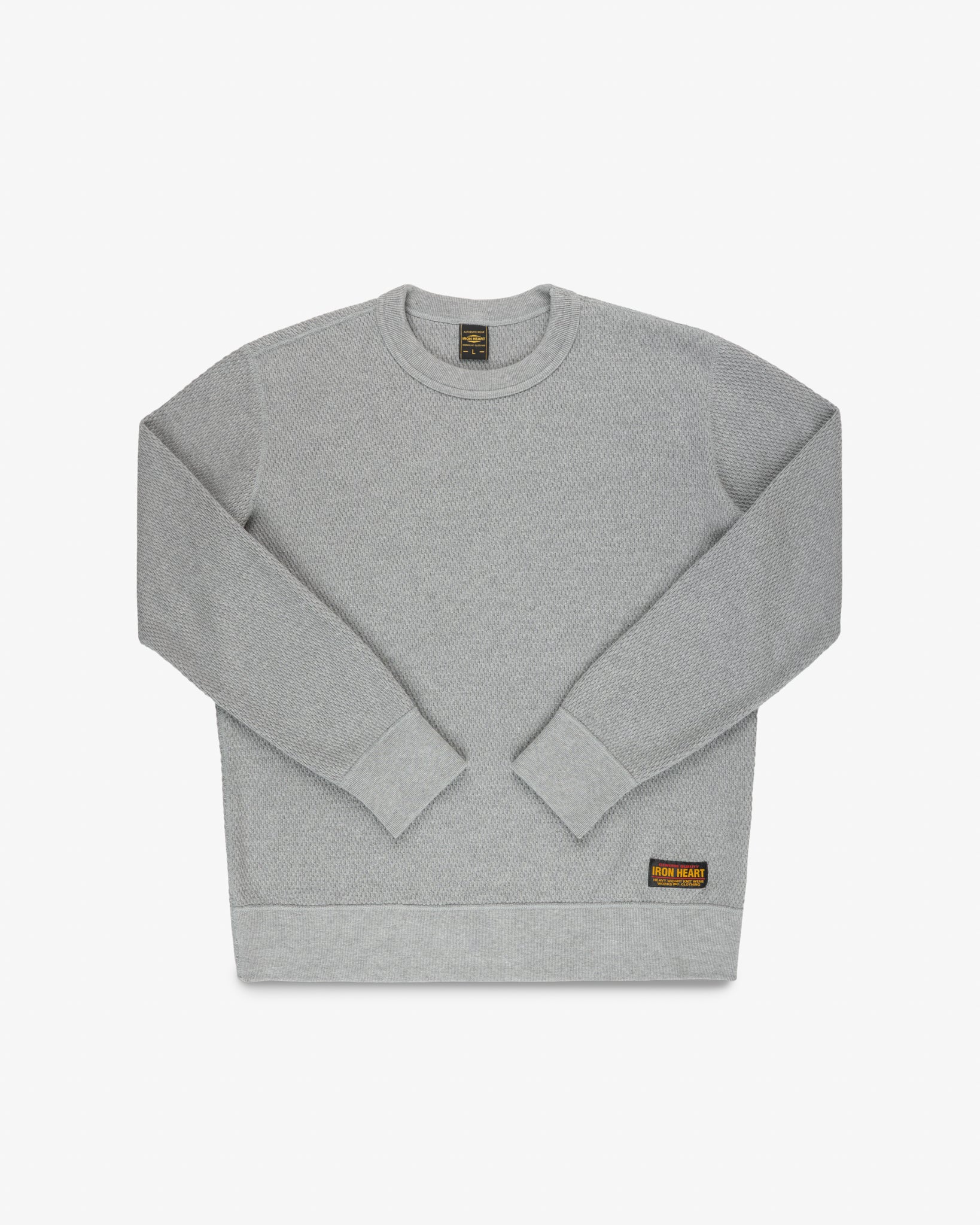 Heavyweight Thermal Crew Neck Sweater - Grey