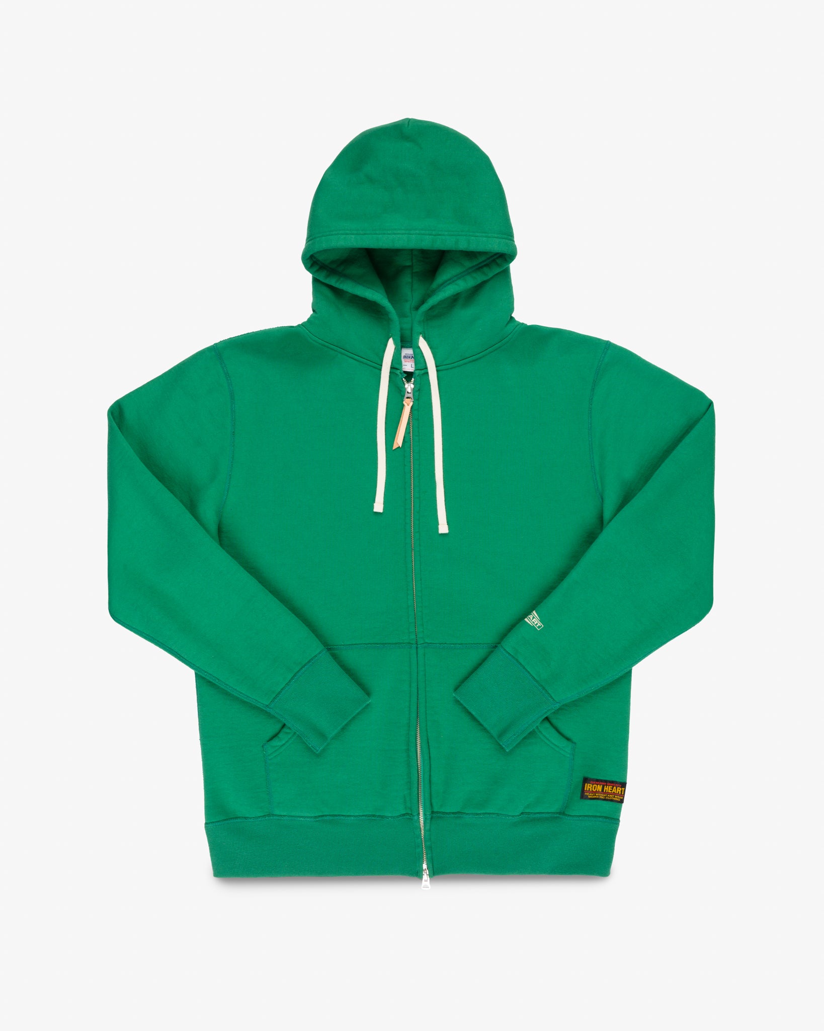 14oz Ultra Heavyweight Loopwheel Cotton Zip Up Hoodie - Green