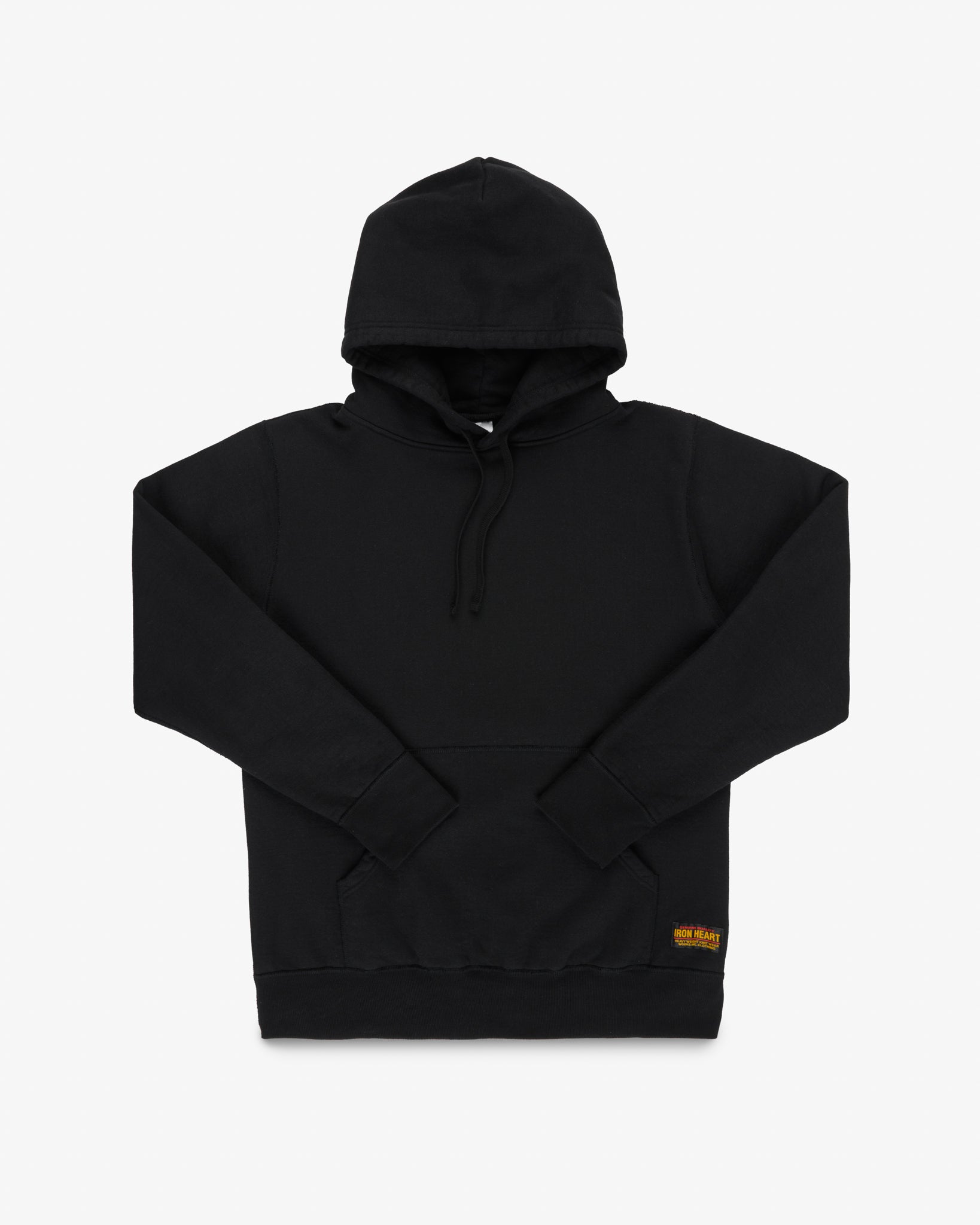 Printed 14oz Ultra Heavyweight Loopwheel Cotton Hoodie - Black
