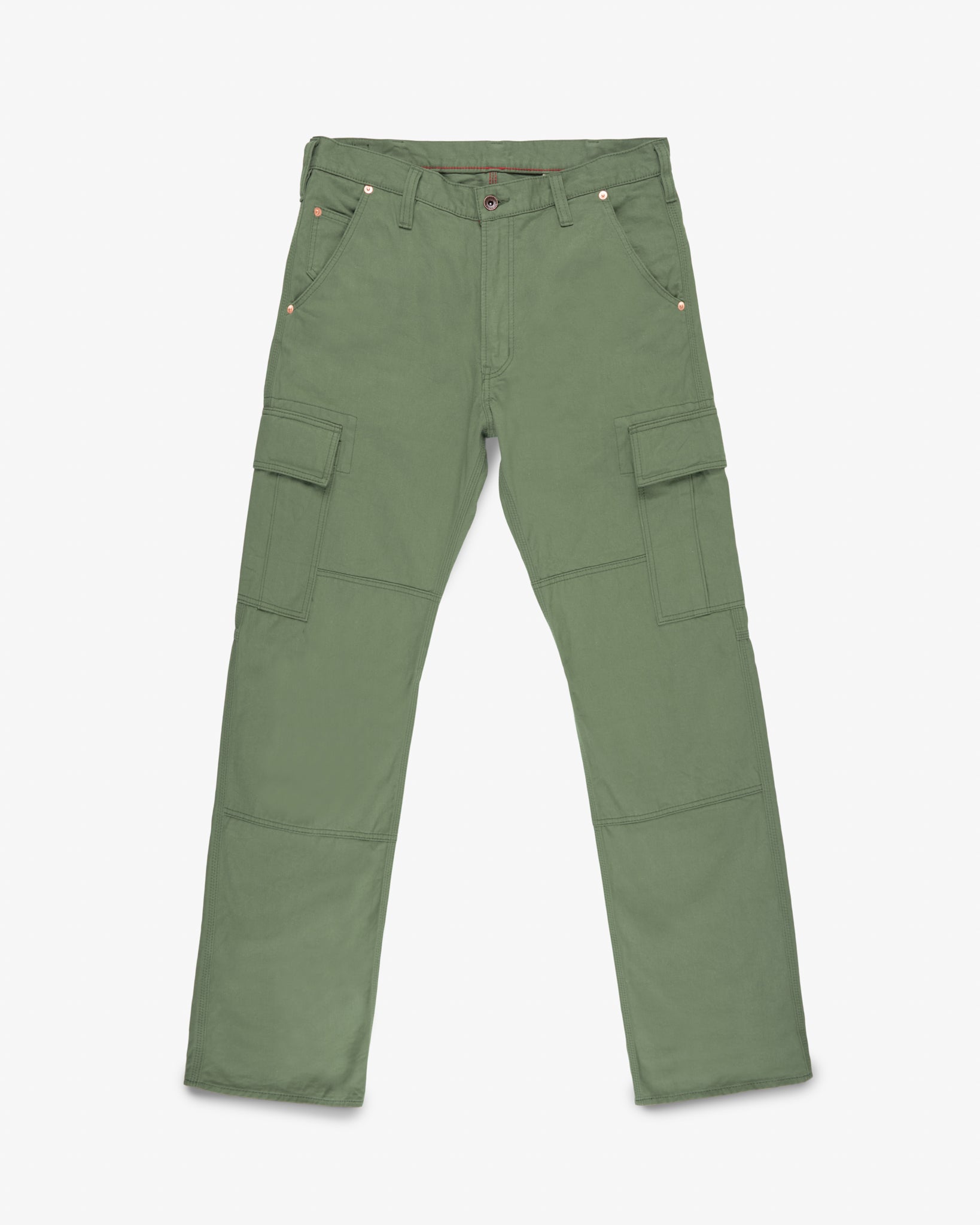 9.5oz Selvedge Chino Cargo Pants - Olive Drab Green