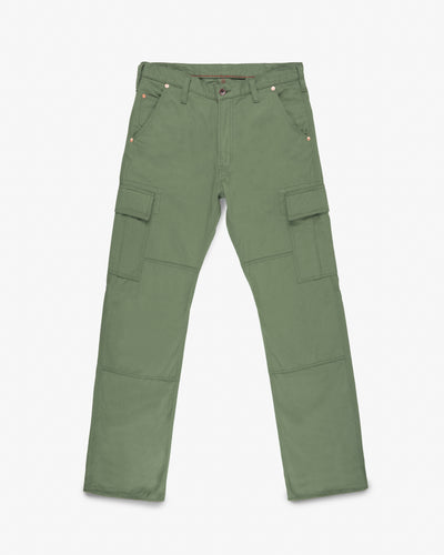 9.5oz Selvedge Chino Cargo Pants - Olive Drab Green