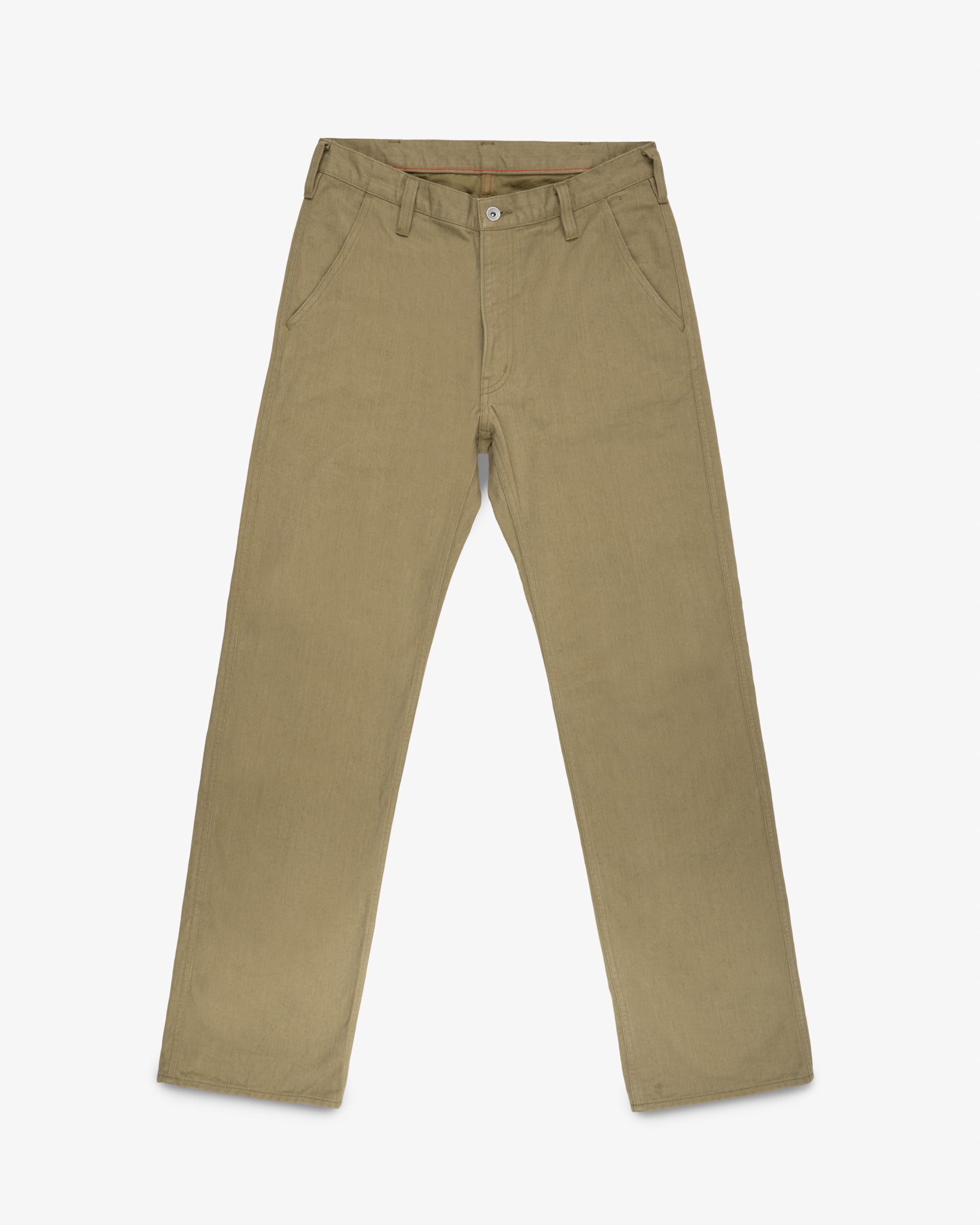 10.5oz Colour Denim Wide Work Pants - Khaki
