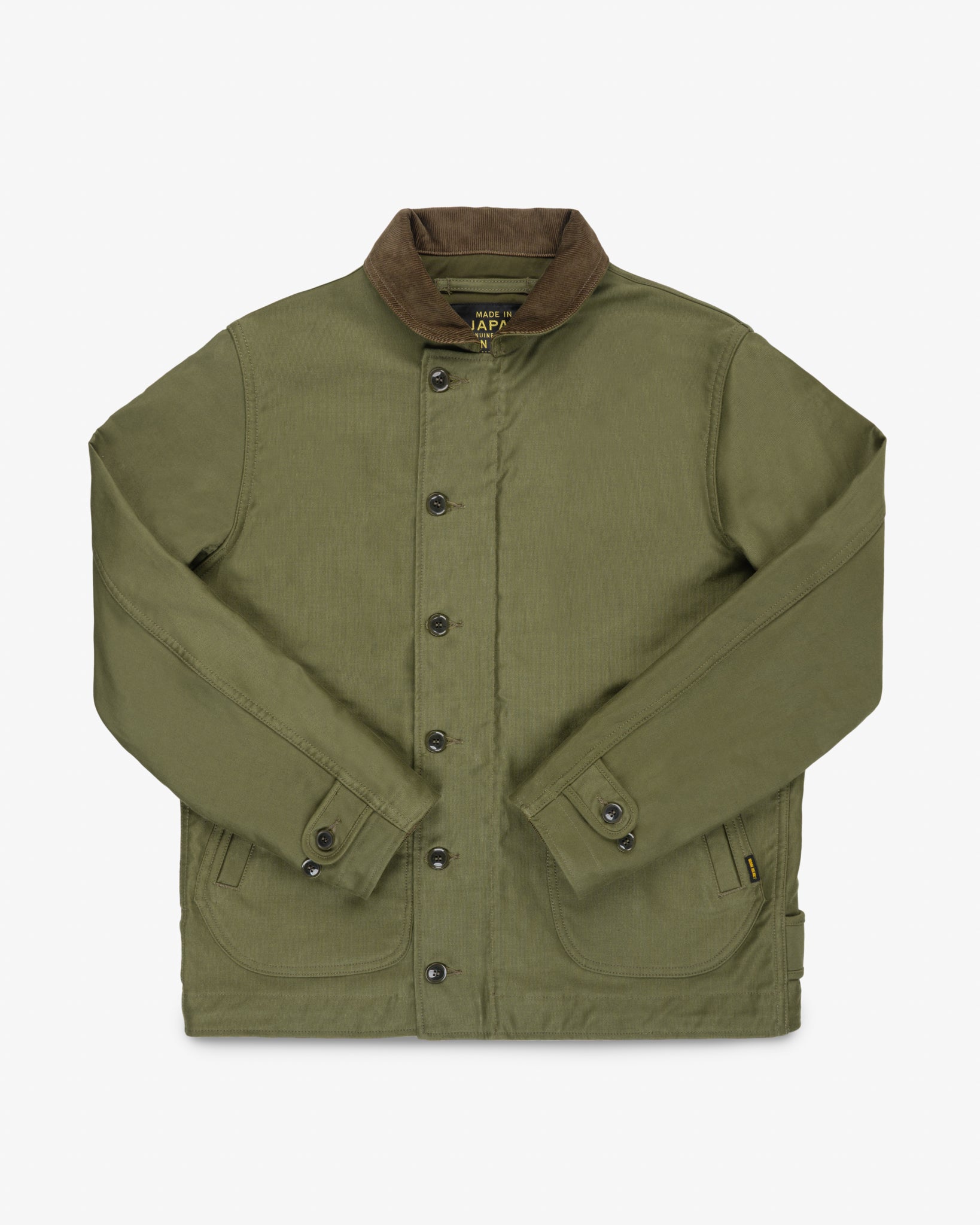 12oz Whipcord Lightweight N1 Deck Jacket - Olive Drab Green