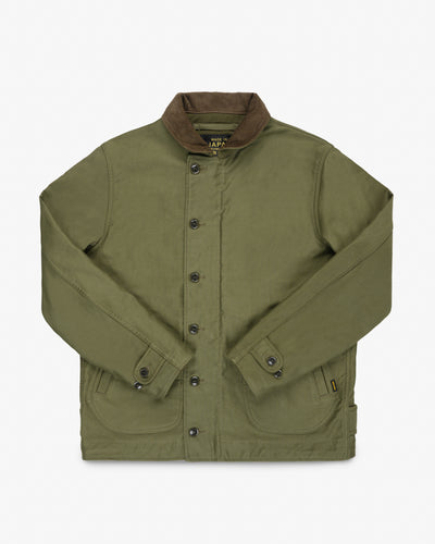 12oz Whipcord Lightweight N1 Deck Jacket - Olive Drab Green