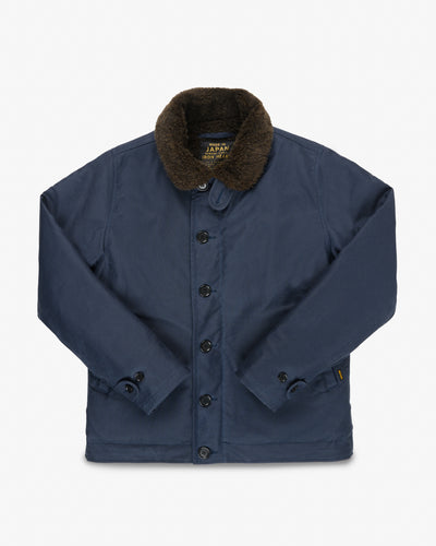 Oiled Whipcord N1 Deck Jacket - Navy