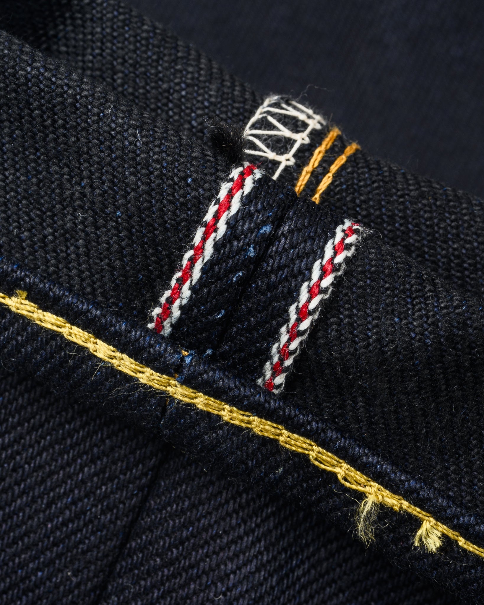 Iron Heart 25oz Selvedge Denim Slim Straight Cut Jeans - Indigo/Black