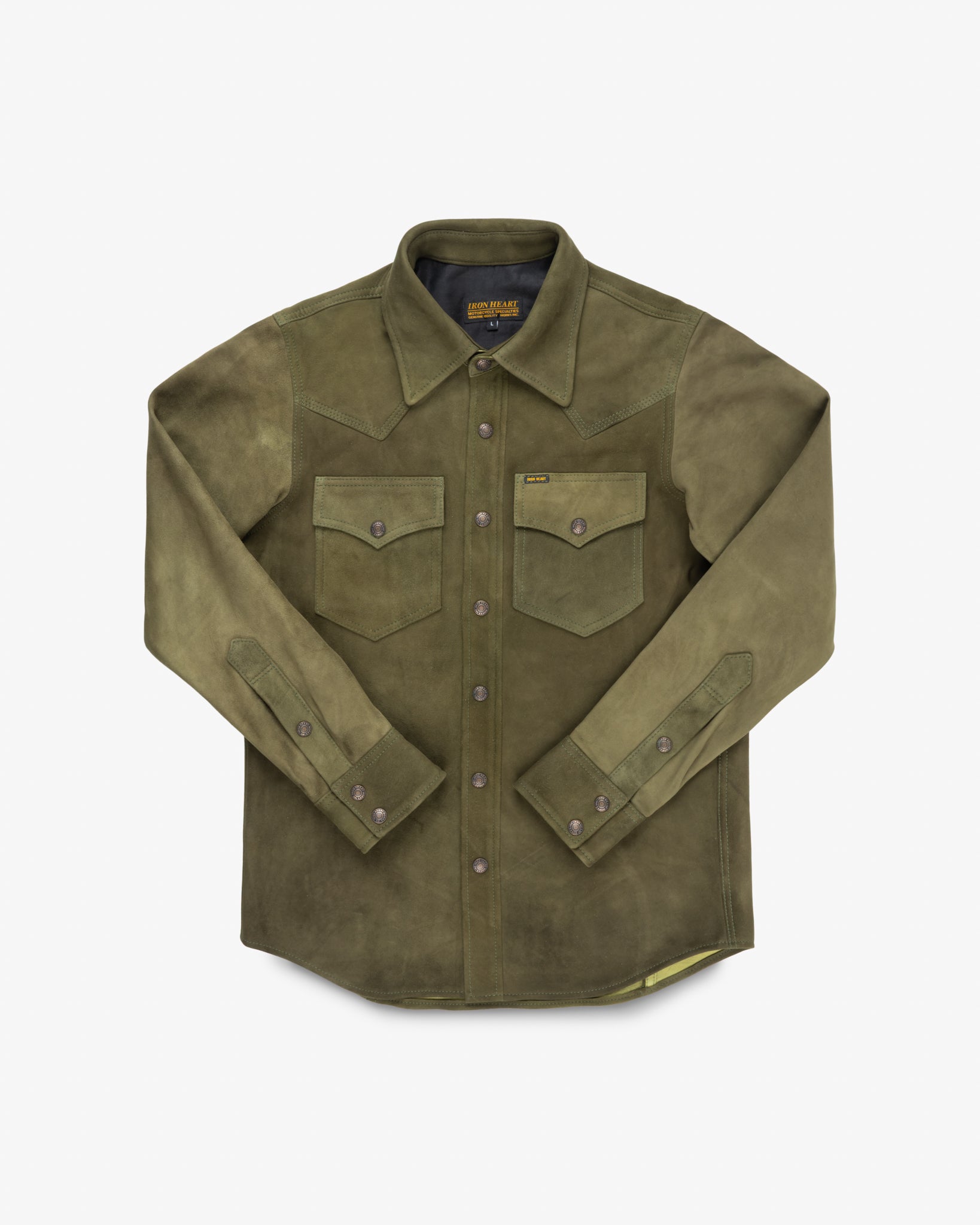 Deerskin Western Shirt "The Big Buck" - Olive