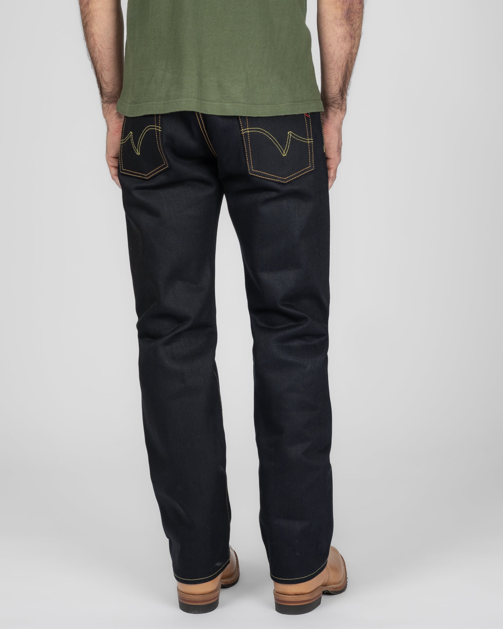 Iron Heart 25oz Selvedge Denim Slim Straight Cut Jeans - Indigo/Black