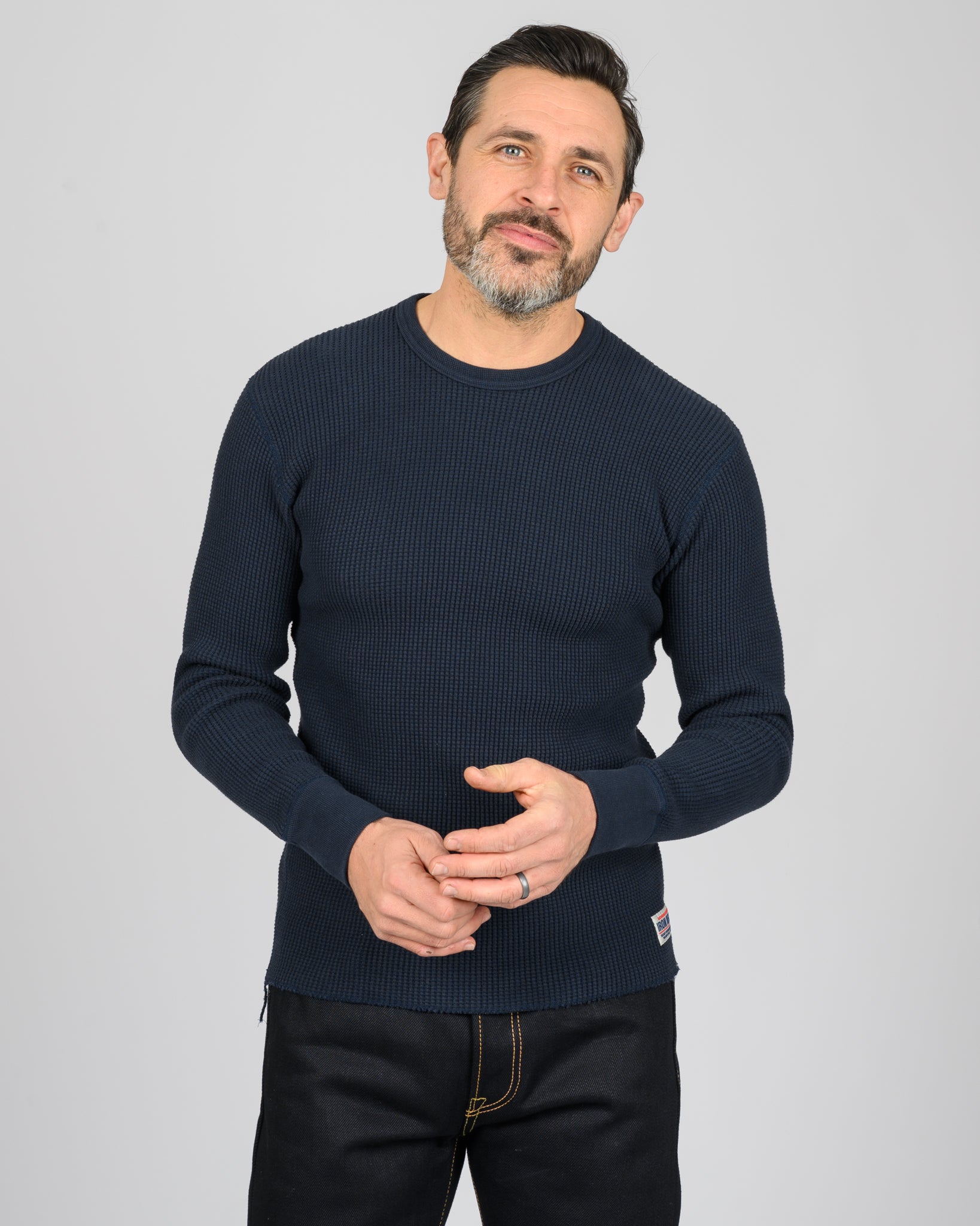 Thermal Crew Neck Long Sleeved Top - Navy – Iron Heart