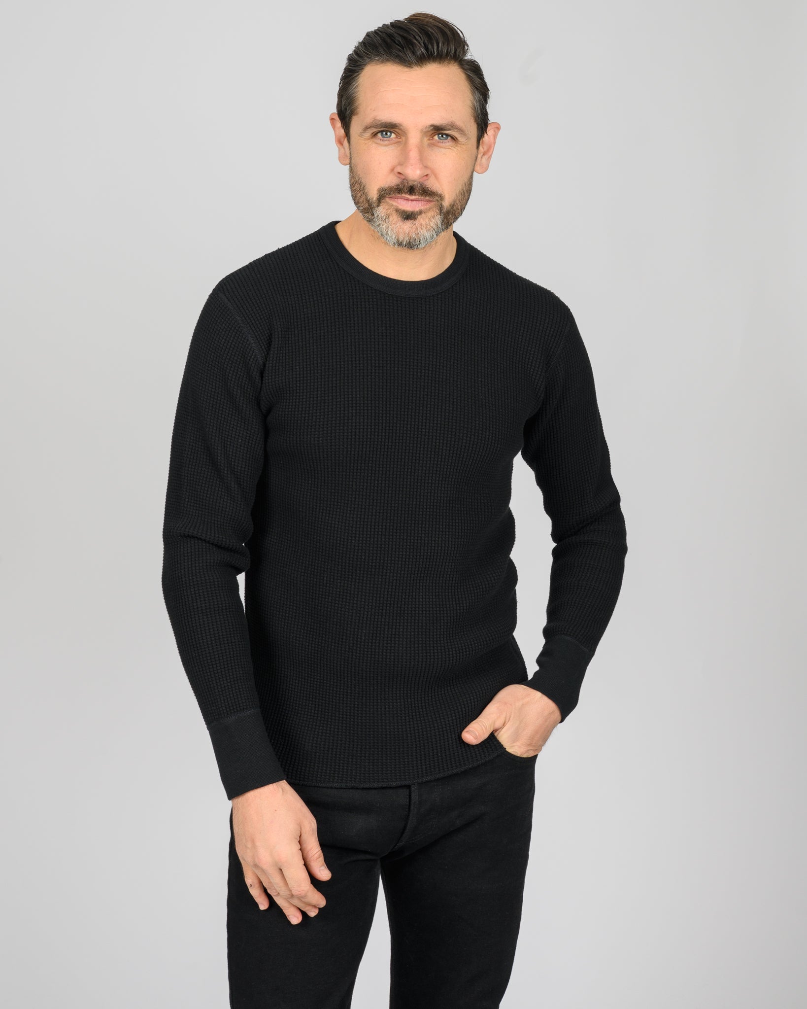 Thermal Crew Neck Long Sleeved Top - Black – Iron Heart
