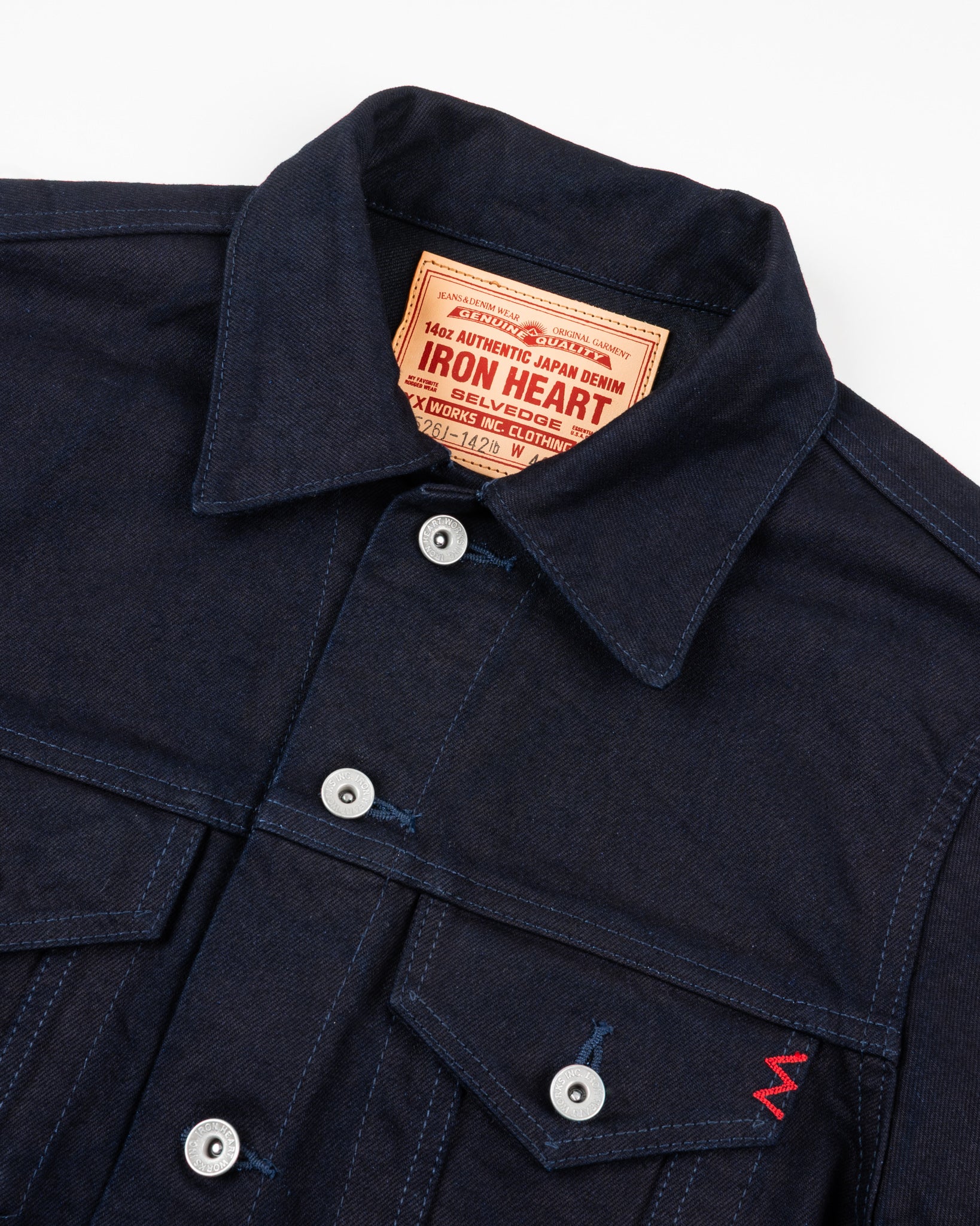 14oz Iron Heart Indigo/Black Japanese Selvedge Denim Modified Type