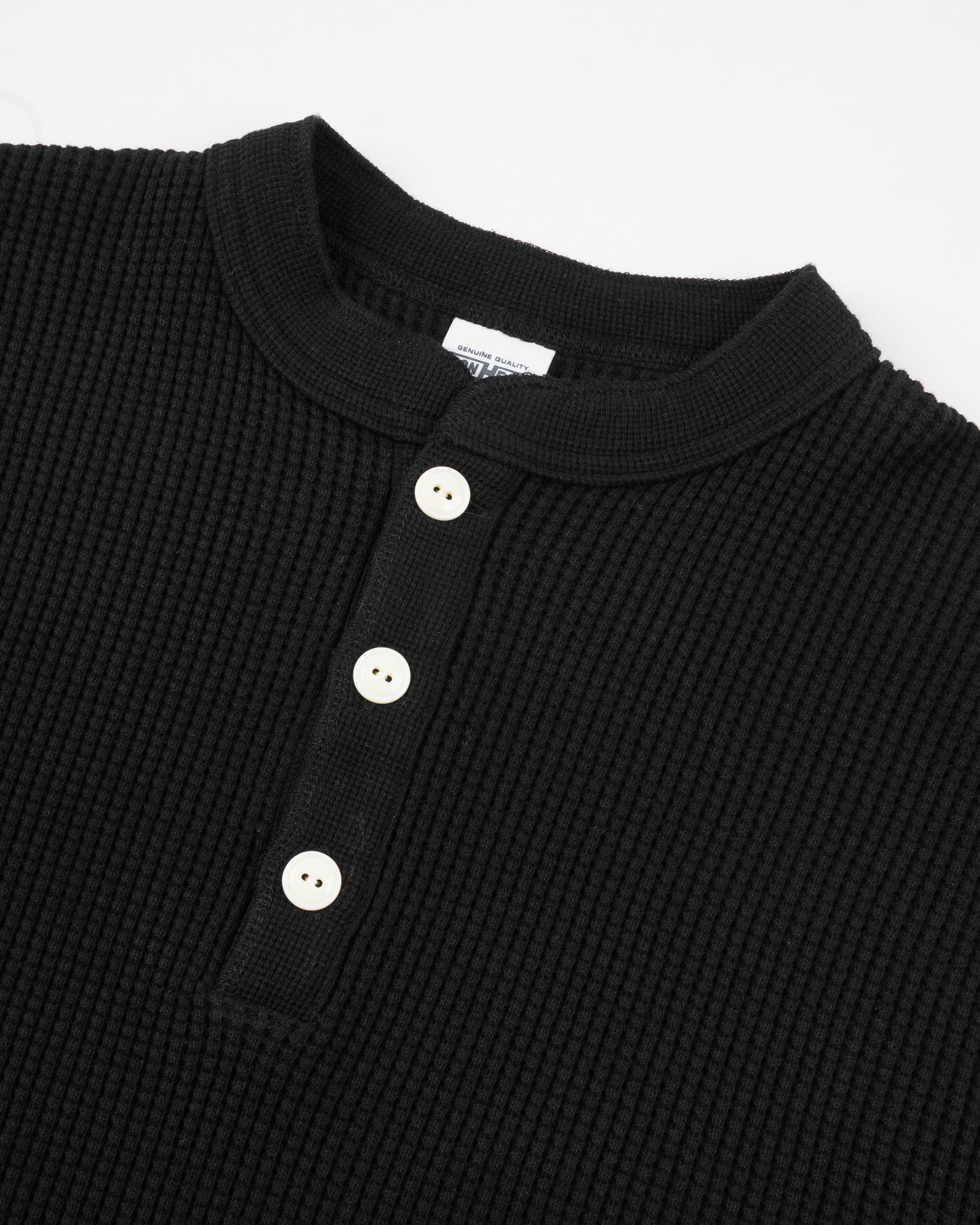 Iron Heart Thermal Waffle Knit Long Sleeved Henley