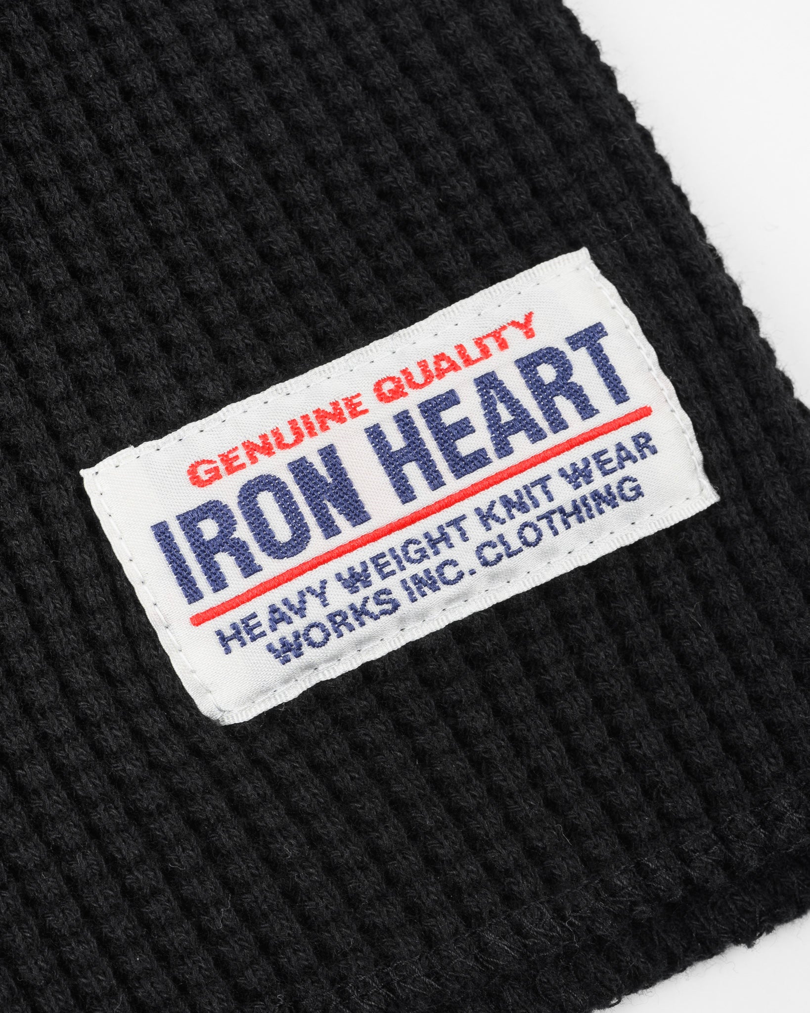 Iron Heart Thermal Waffle Knit Long Sleeved Henley